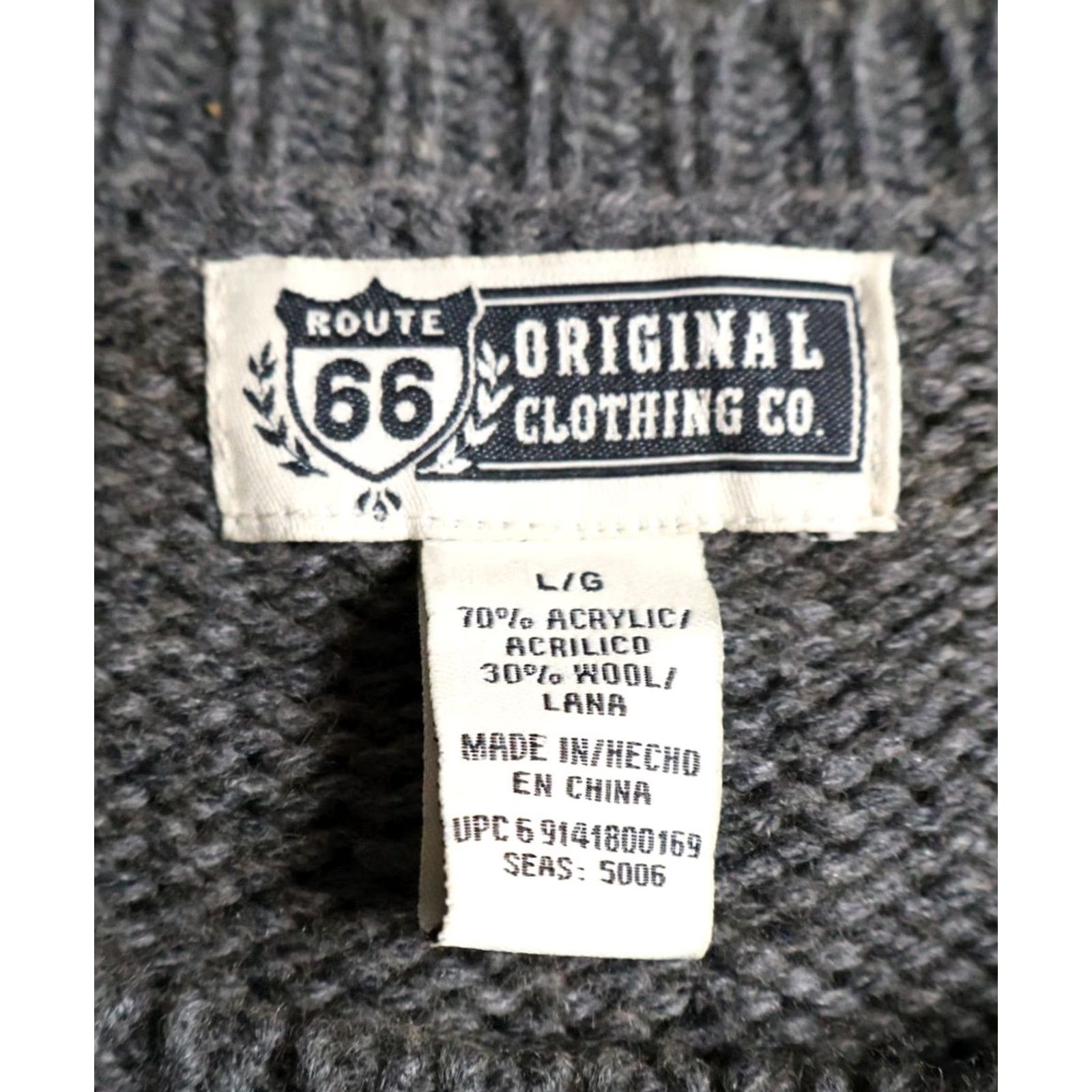 Route 66 VINTAGE Route 66 Sweater Geometric Crew Neck Knit Heavyweight Wool Blend Blue Large Mens Size US L / EU 52-54 / 3 - 3 Thumbnail