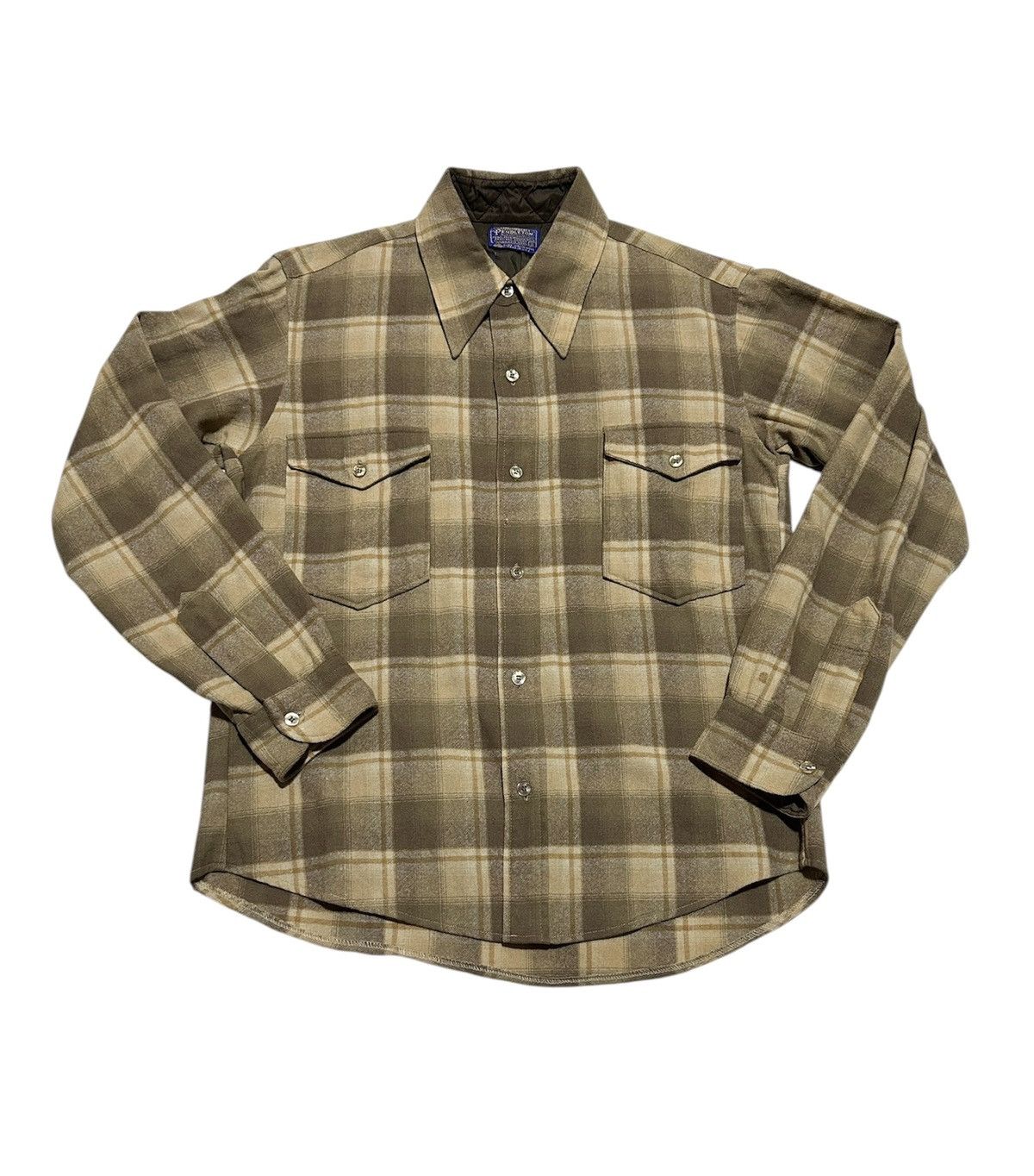 Pendleton Vtg 60s Pendelton Wool shadow plaid long sleeve Size US M / EU 48-50 / 2 - 1 Thumbnail