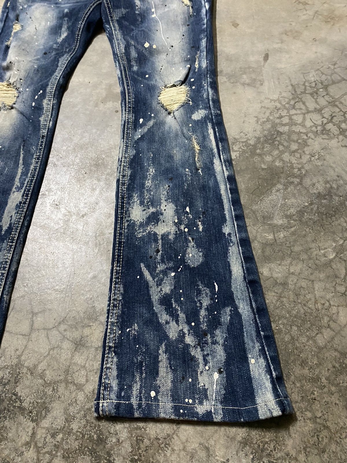 Hysteric Glamour × Japanese Brand Flare Jeans Maraxia Japan Asid Wash Denim p77 Size 29" - 11 Thumbnail