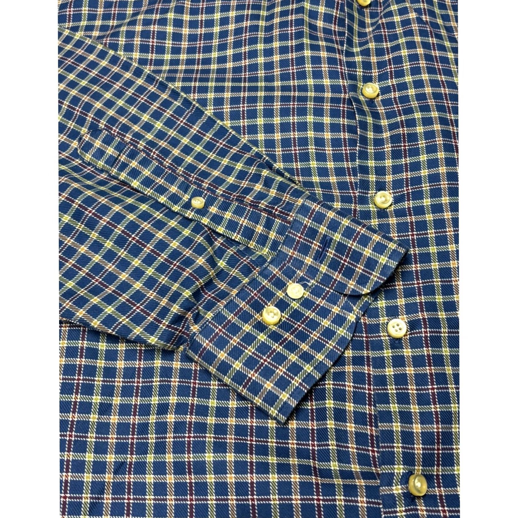 Peter Millar Peter Millar Shirt Long Sleeve Button-Down Plaid Checkered Blue Cotton XL Mens Regular Wide Button-Up Women none Size US XL / EU 56 / 4 - 6 Thumbnail