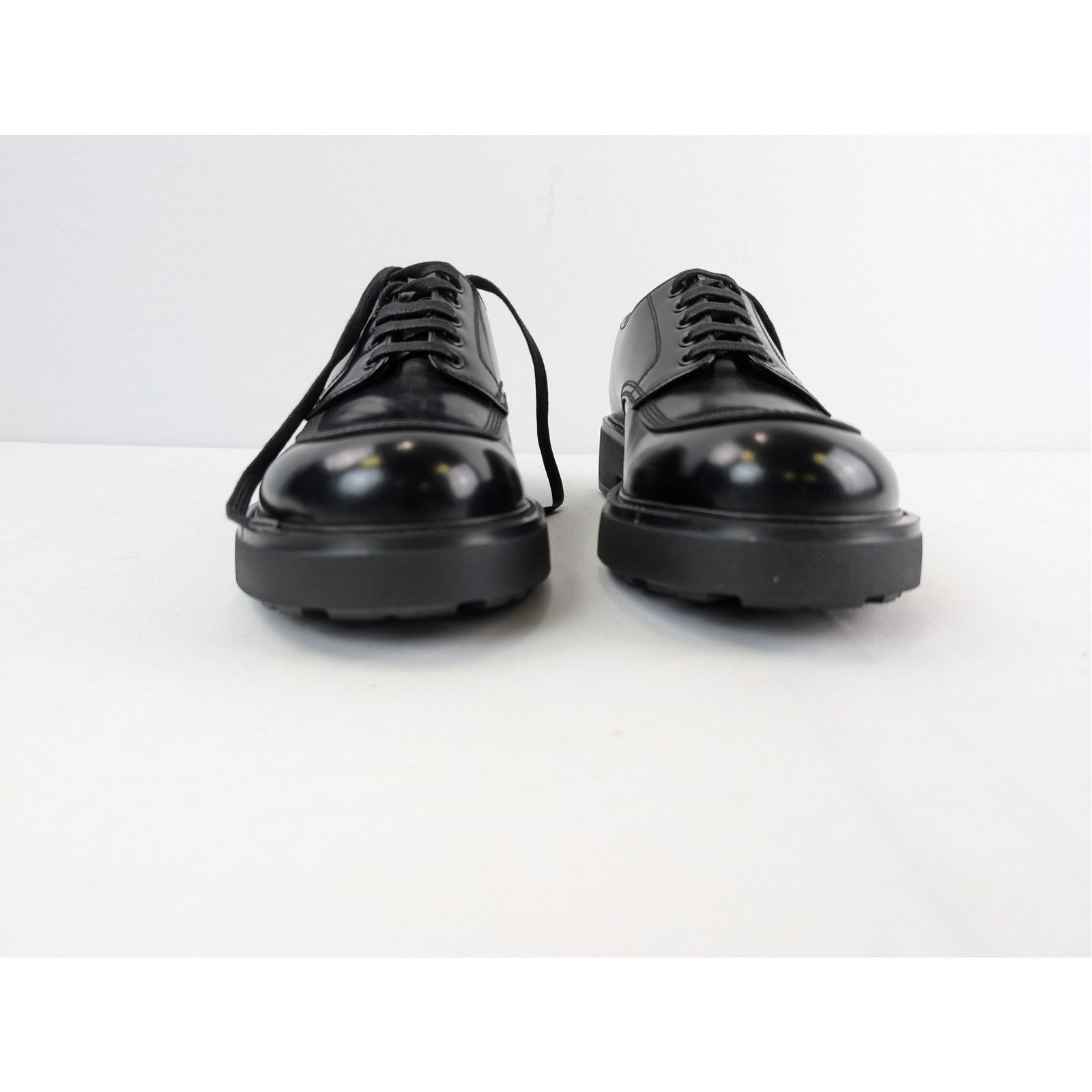 Prada o1rshd1 Brushed Leather Derby Shoes Boots in Black Size US 8 / EU 41 - 9 Thumbnail
