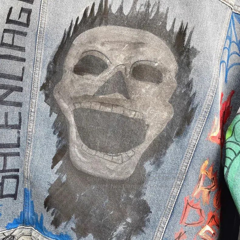 Balenciaga Balenciaga Plaid Graffiti Casual Denim Jacket Loose Fit De Size XXS / US 00 / IT 34 - 7 Thumbnail