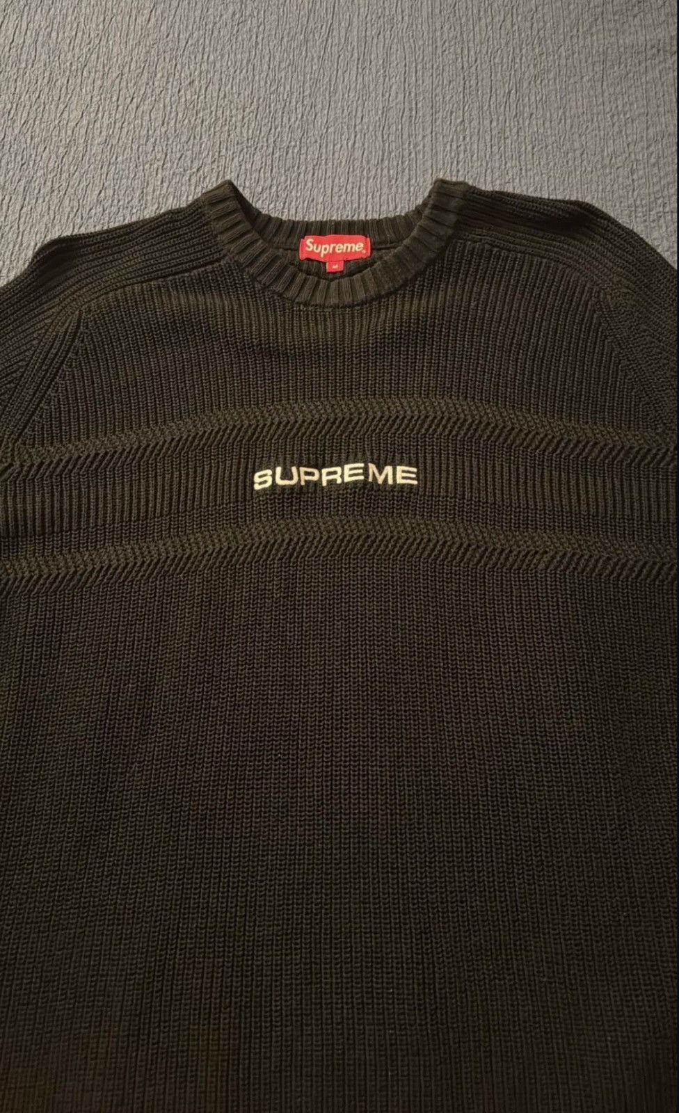 Supreme Supreme Chest Stripe Raglan Sweater | Grailed