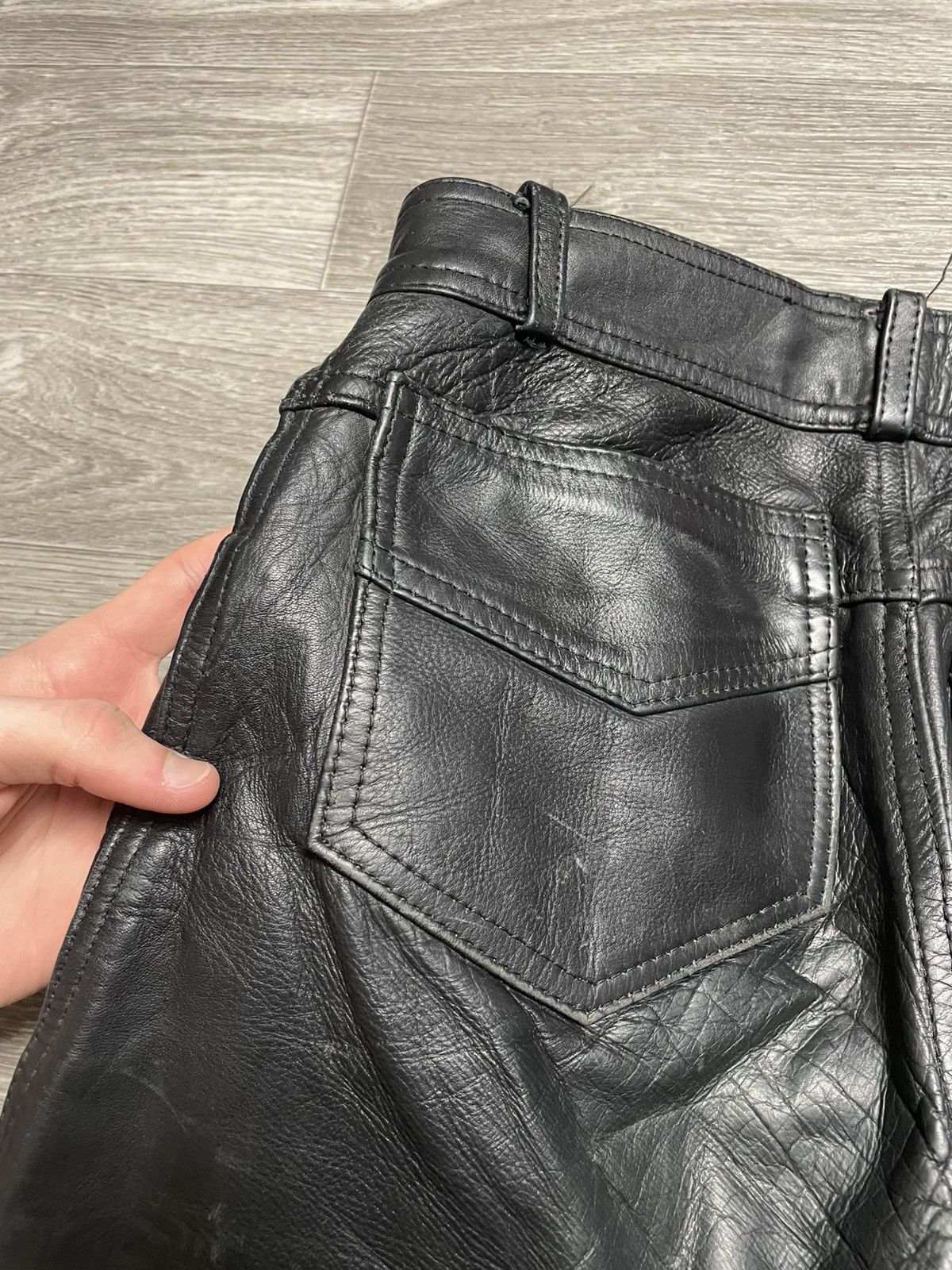 Genuine Leather Vintage Moto Real Leather Black Pants Size US 29 - 21 Thumbnail
