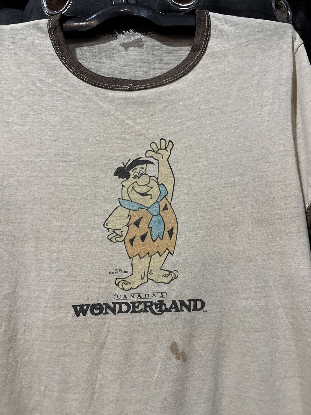 Vintage Vintage 1980 Fred Flintstone Ringer Size US L / EU 52-54 / 3 - 3 Thumbnail