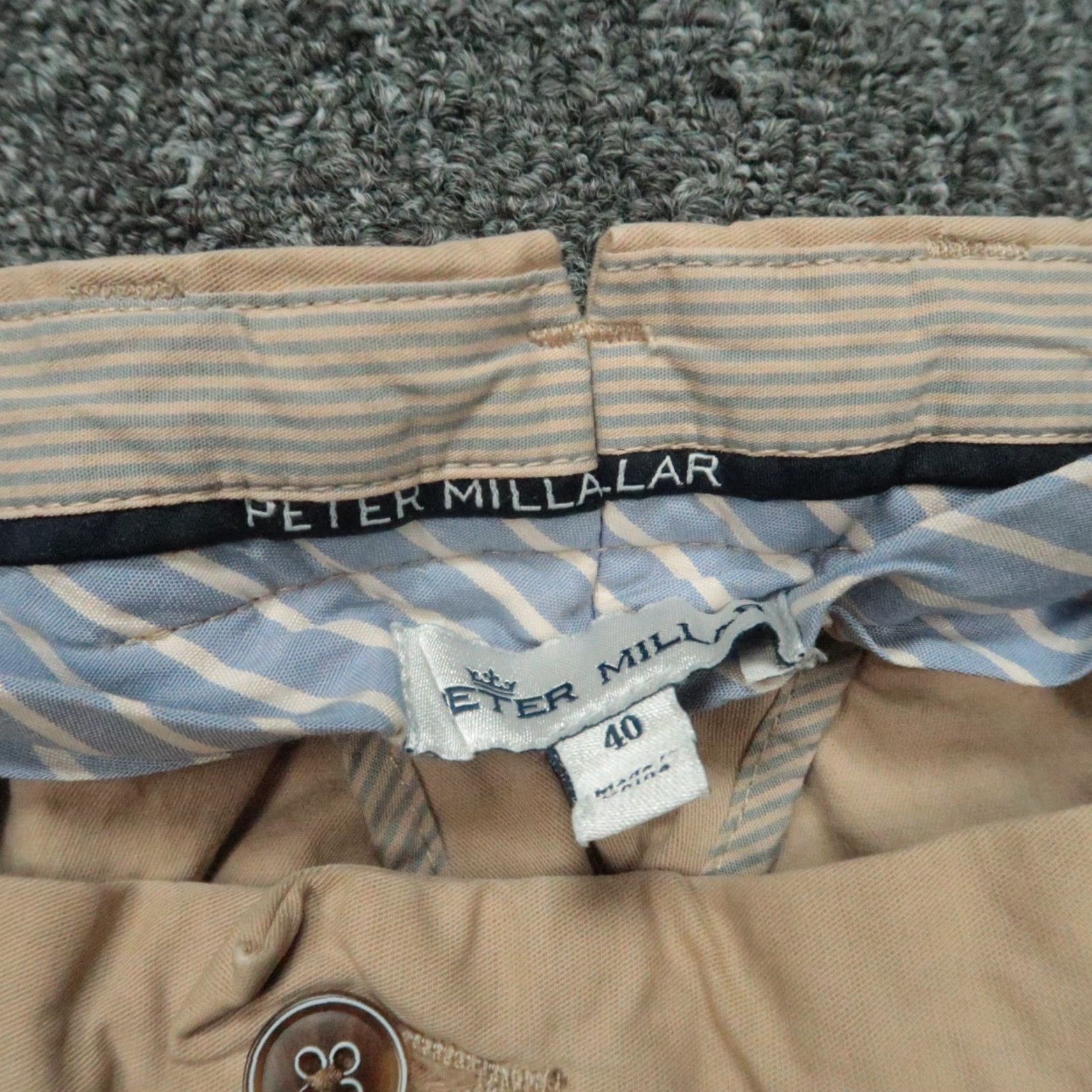 Peter Millar Peter Millar Pants Men 40x35 Chino Khaki Beige Crown Fleece Trouser Flat Front Slim/Regular Size US 40 / EU 56 - 3 Thumbnail