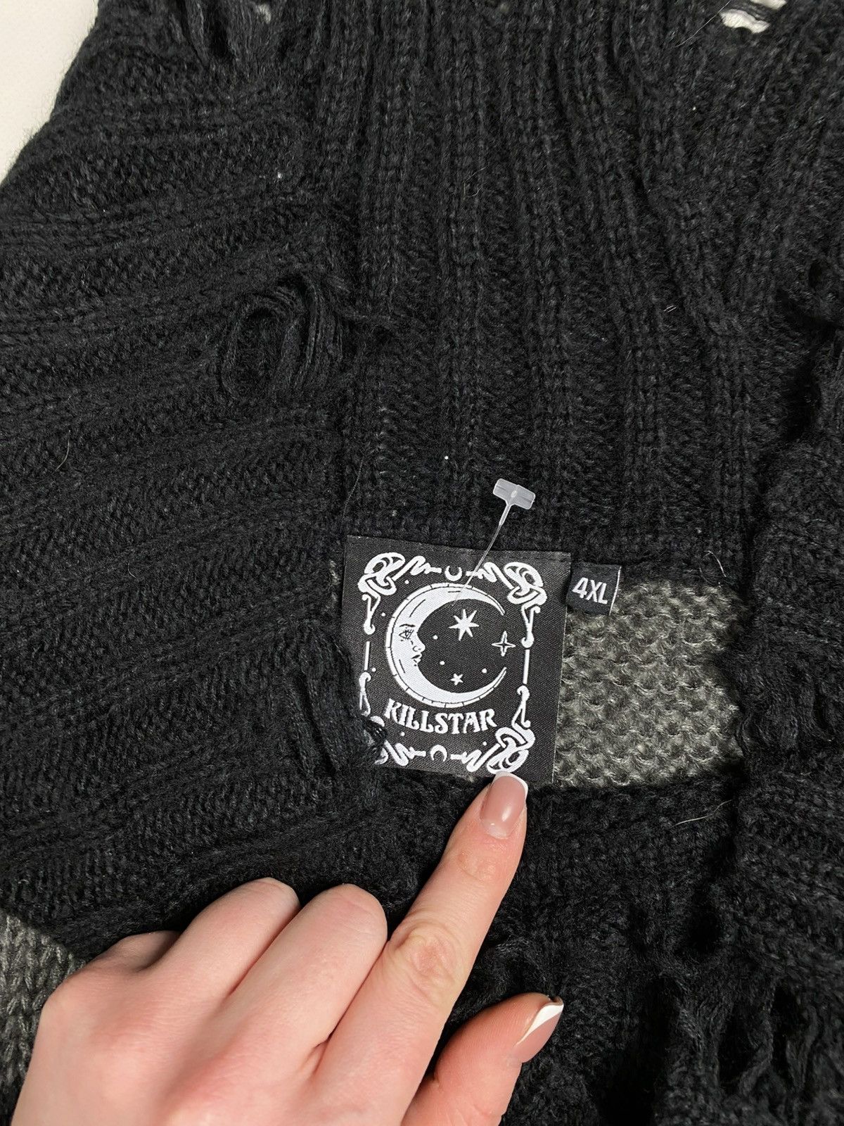 Killstar Killstar Ladies Y2K Distressed High Neck Sweater Pullover Size 4XL / US 24-26 - 10 Thumbnail
