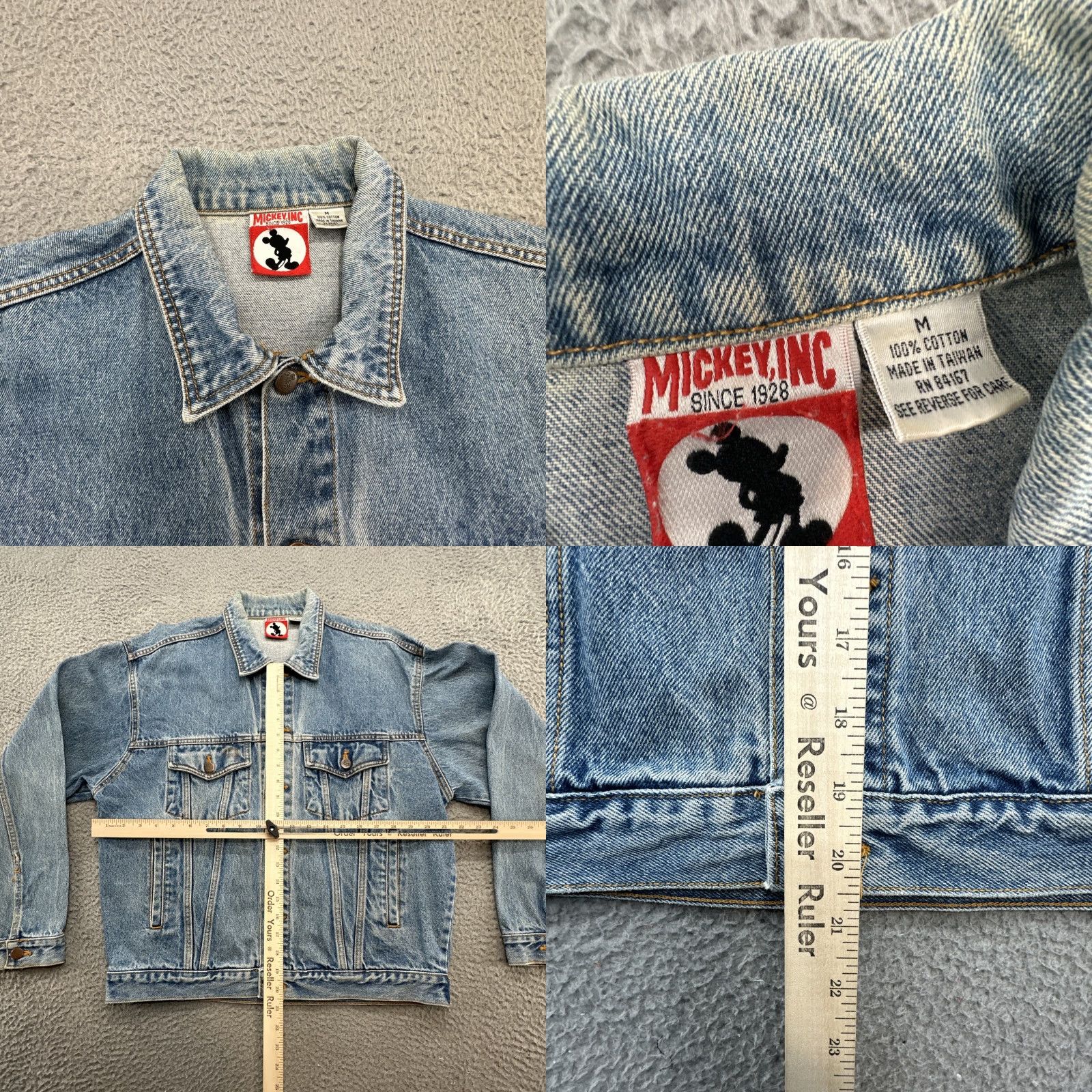 Disney VINTAGE Mickey Mouse Embroidered Denim Trucker Jacket Mens Medium Blue 90s USA Disney Inc. Jacket Size US M / EU 48-50 / 2 - 8 Thumbnail
