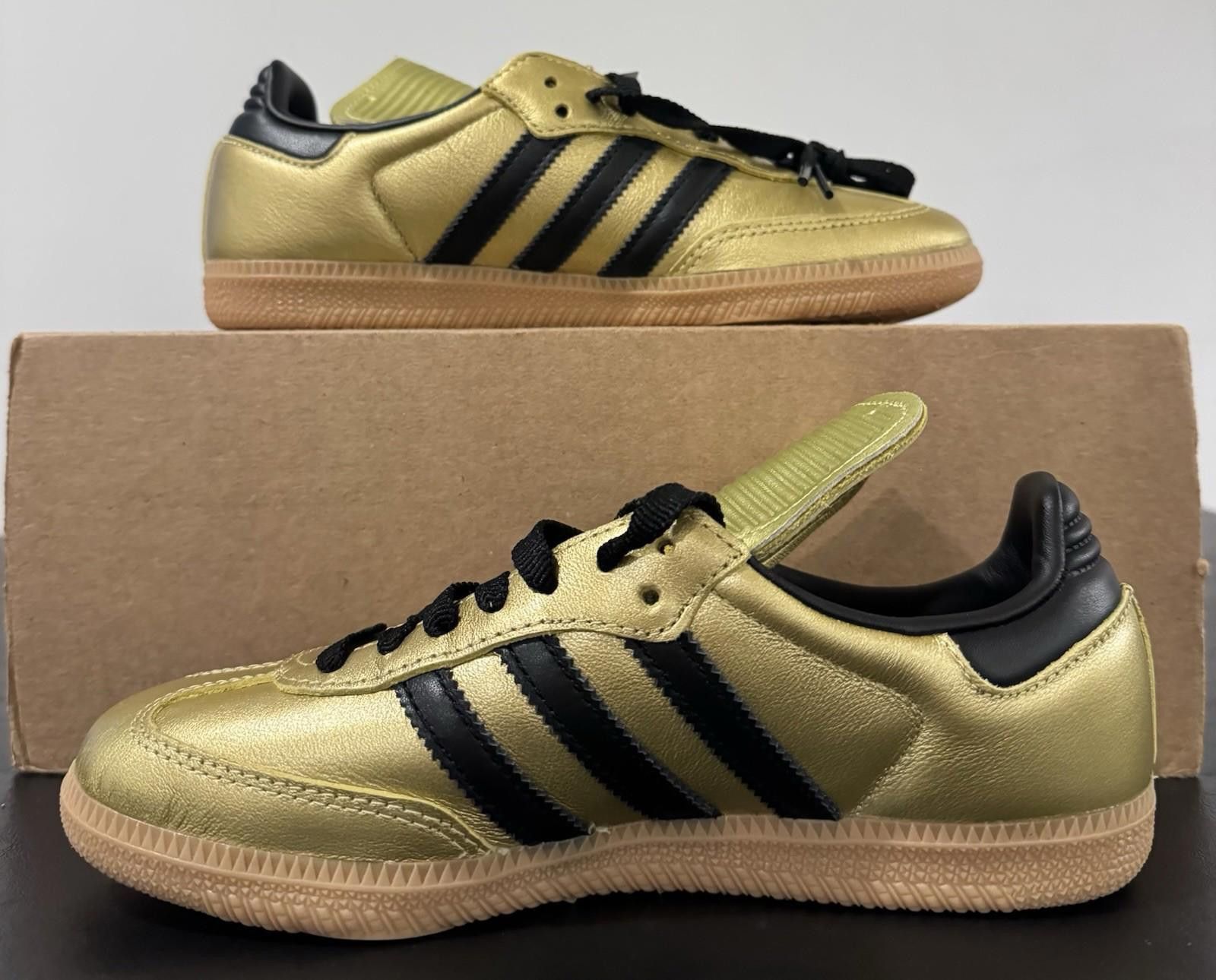 Adidas Size 6 - Adidas Samba LT Gold Metallic Black Gum W Size US 6 / IT 36 - 3 Thumbnail