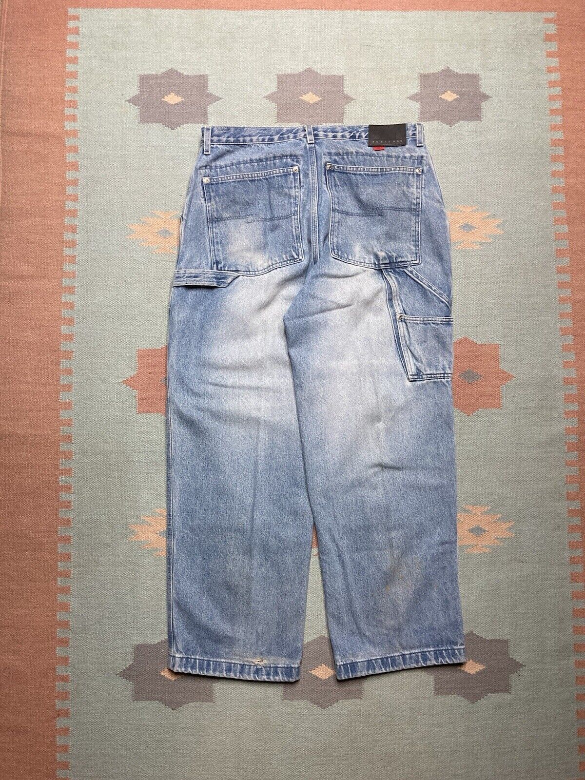 Bugle Boy × Vintage bugle boy 7M carpenter jeans double knee skater baggy 35x30 Size US 35 - 1 Thumbnail