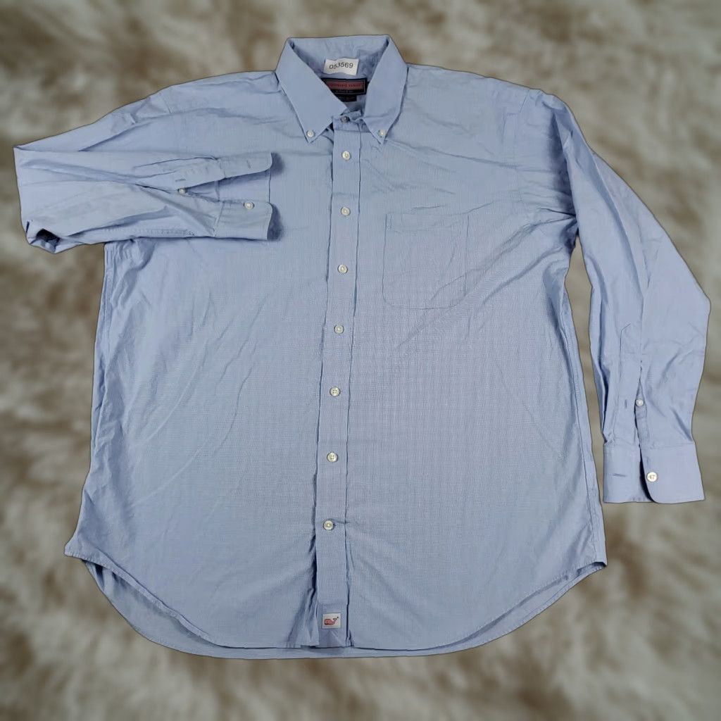 Vineyard Vines Vineyard Vines Shirt Mens XL Blue Button Up Long Sleeve STAINED Casual Size US XL / EU 56 / 4 - 1 Thumbnail