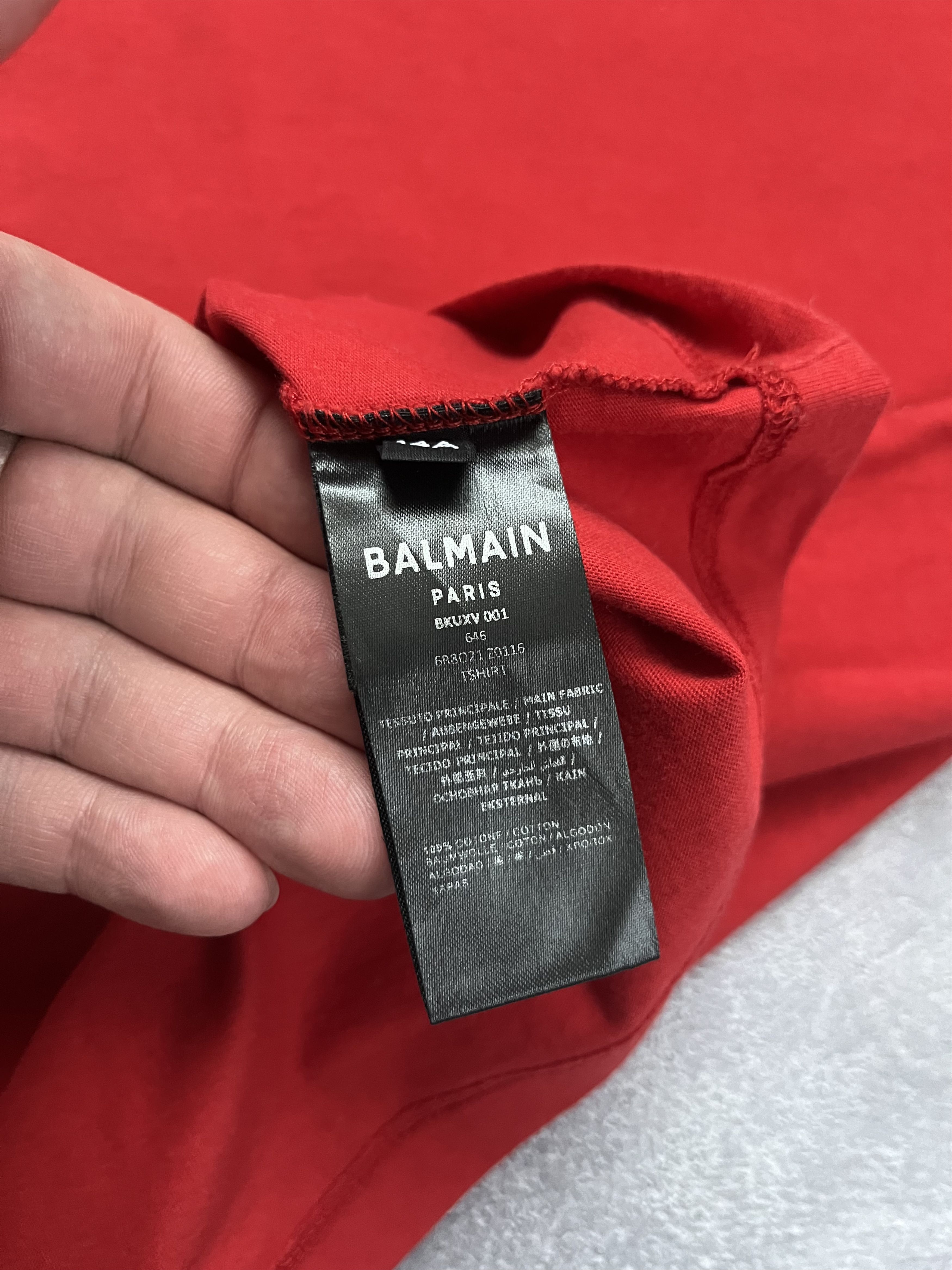 Balmain BALMAIN T-Shirt Red Women Small Logo Size S / US 4 / IT 40 - 5 Thumbnail