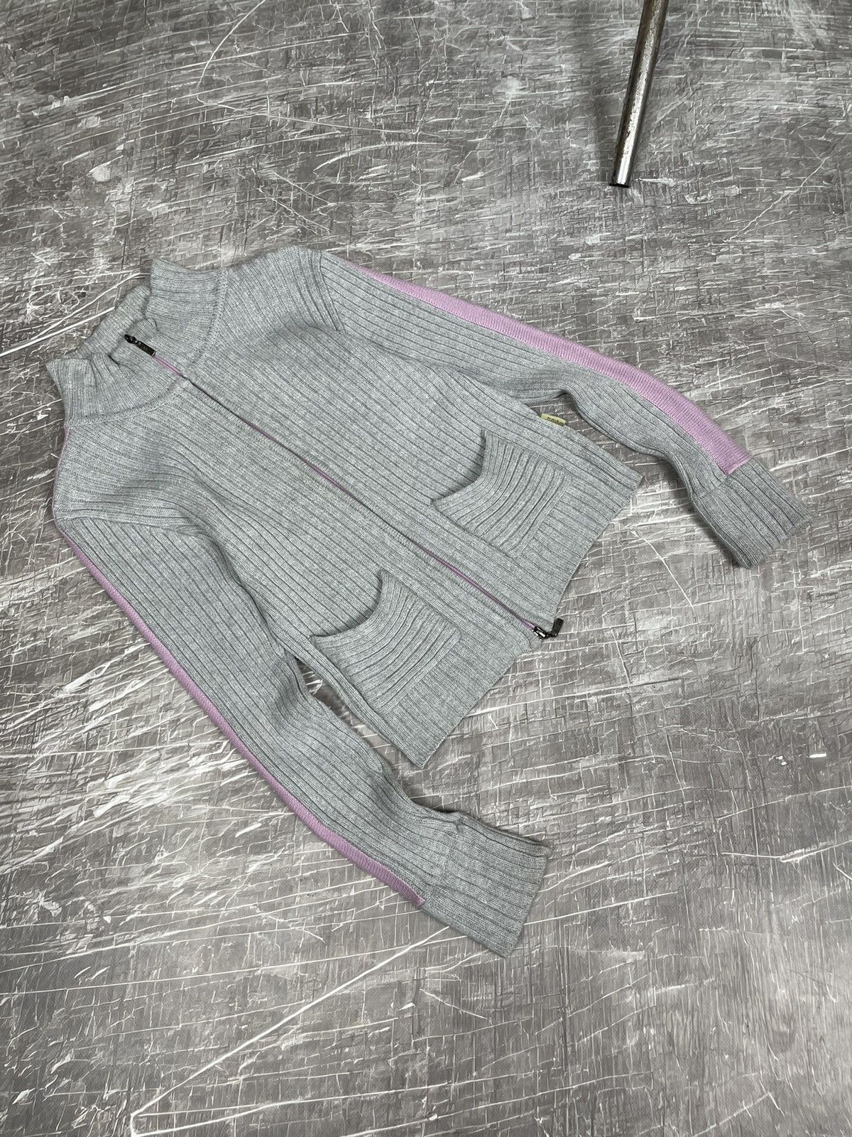 20471120 × Le Grande Bleu (L.G.B.) × Seditionaries Y2K Vintage Zip Stripes Sweater LGB Japanese Style Size US S / EU 44-46 / 1 - 6 Thumbnail