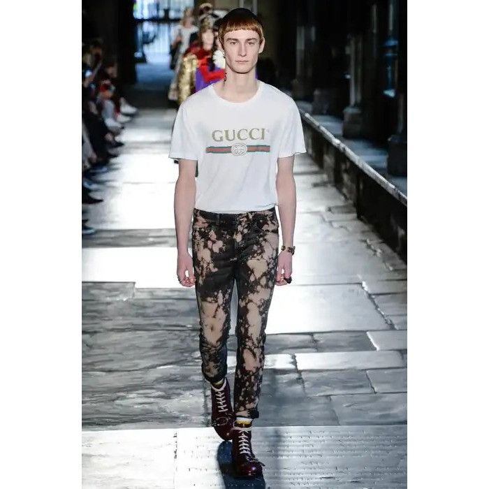 Gucci Bleached Acid Wash Grey Denim Jeans Size US 34 / EU 50 - 2 Thumbnail