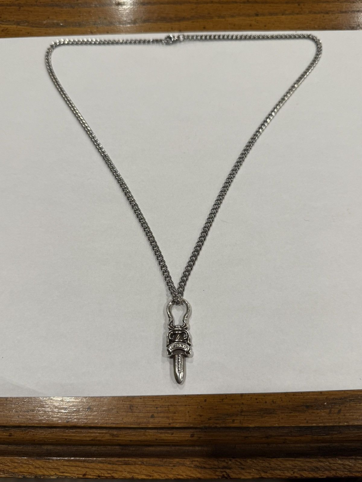 Chrome Hearts Chrome Hearts Dagger Pendant Silver Cuban Chain Necklace 925 Size ONE SIZE - 6 Thumbnail