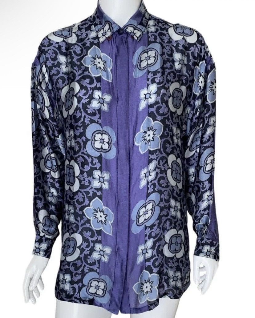 Versace VINTAGE GIANNI VERSACE FLORAL LONG SLEEVE SHIRT Size US M / EU 48-50 / 2 - 1 Thumbnail