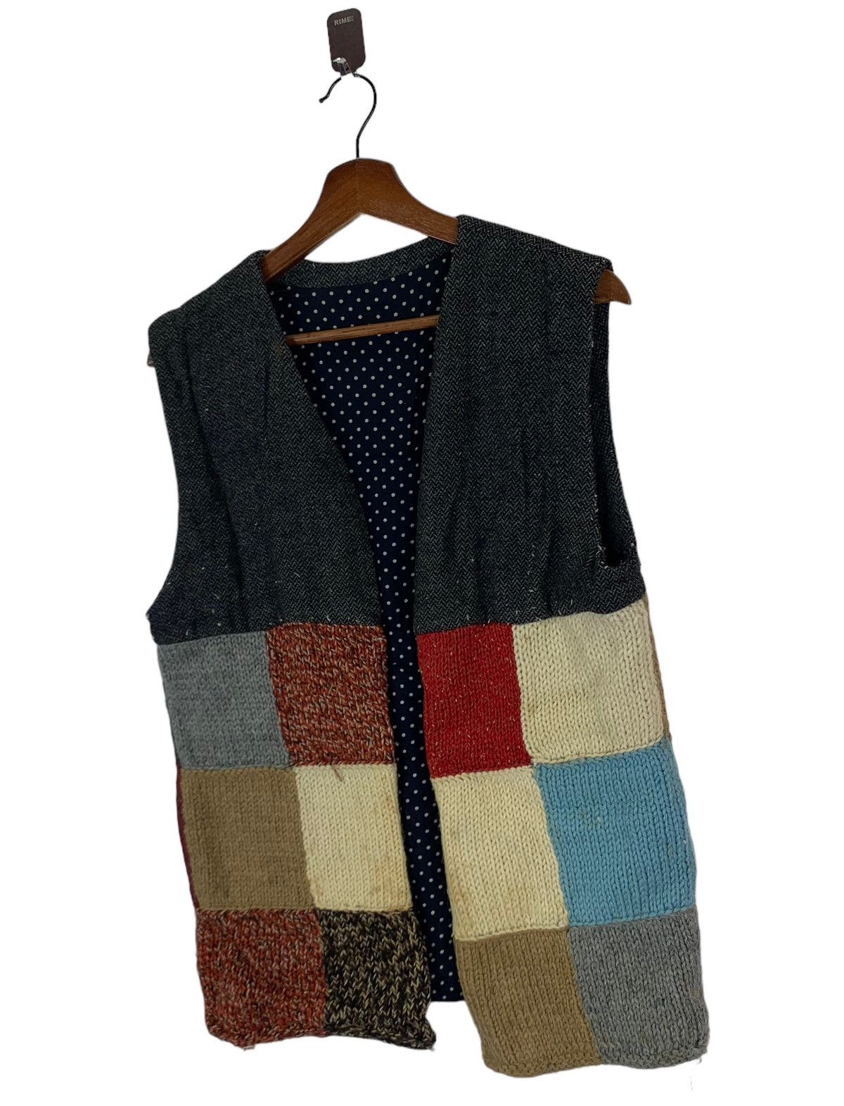 Designer × Vintage VINTAGE PATCH WORK VEST WOOL KNIT Size US M / EU 48-50 / 2 - 2 Thumbnail