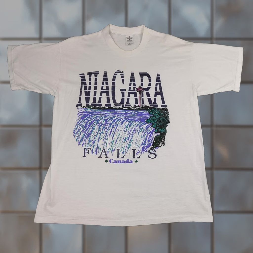 Vintage Niagara Falls Canada Shirt Mens XL White Souvenir Graphic Tee Tourist Travel Size US XL / EU 56 / 4 - 1 Thumbnail