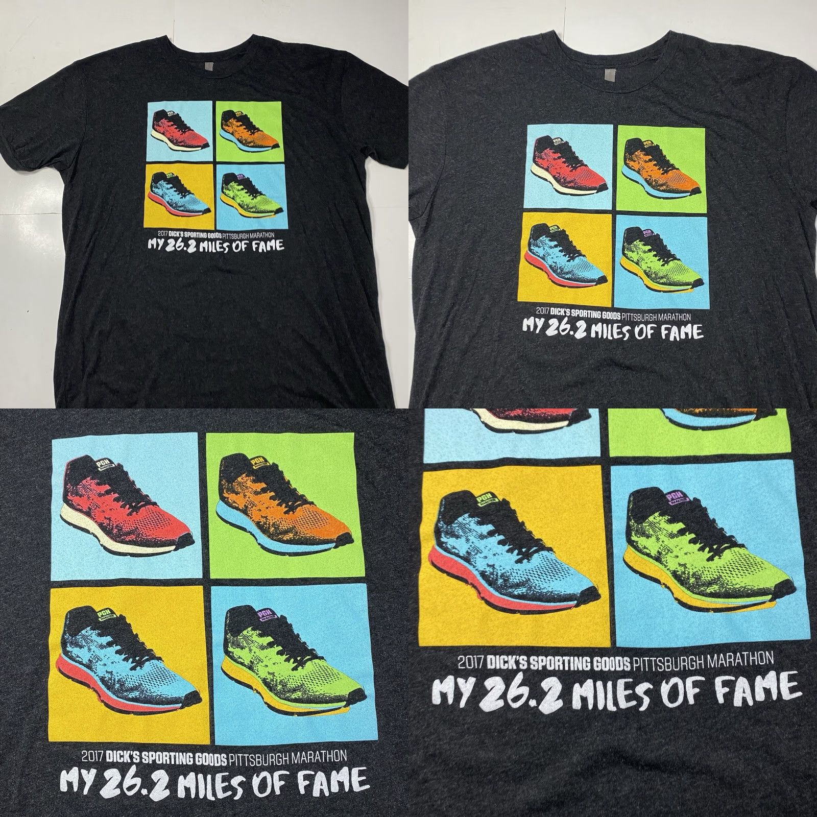 Next Level Pittsburgh Marathon T Shirt 2017 2XL Tall Neon Color Block Graphic Retro Shoes XXL Size XXL / US 16-18 / IT 52-54 - 8 Thumbnail