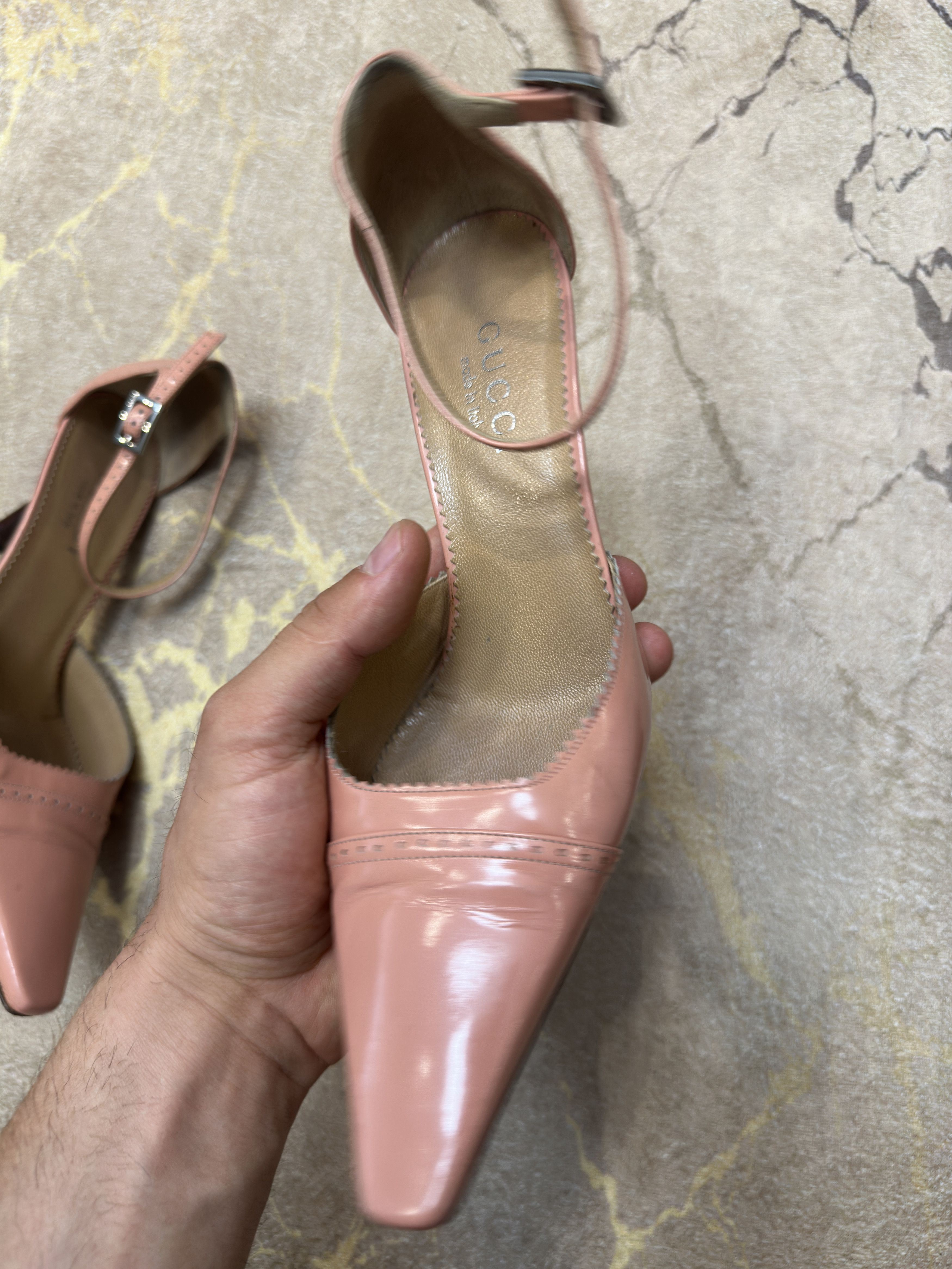 Gucci 985$ Gucci Exotic Ankle Strap Leather Shoes Size 37 C Eu 7 Size US 7 / IT 37 - 17 Thumbnail