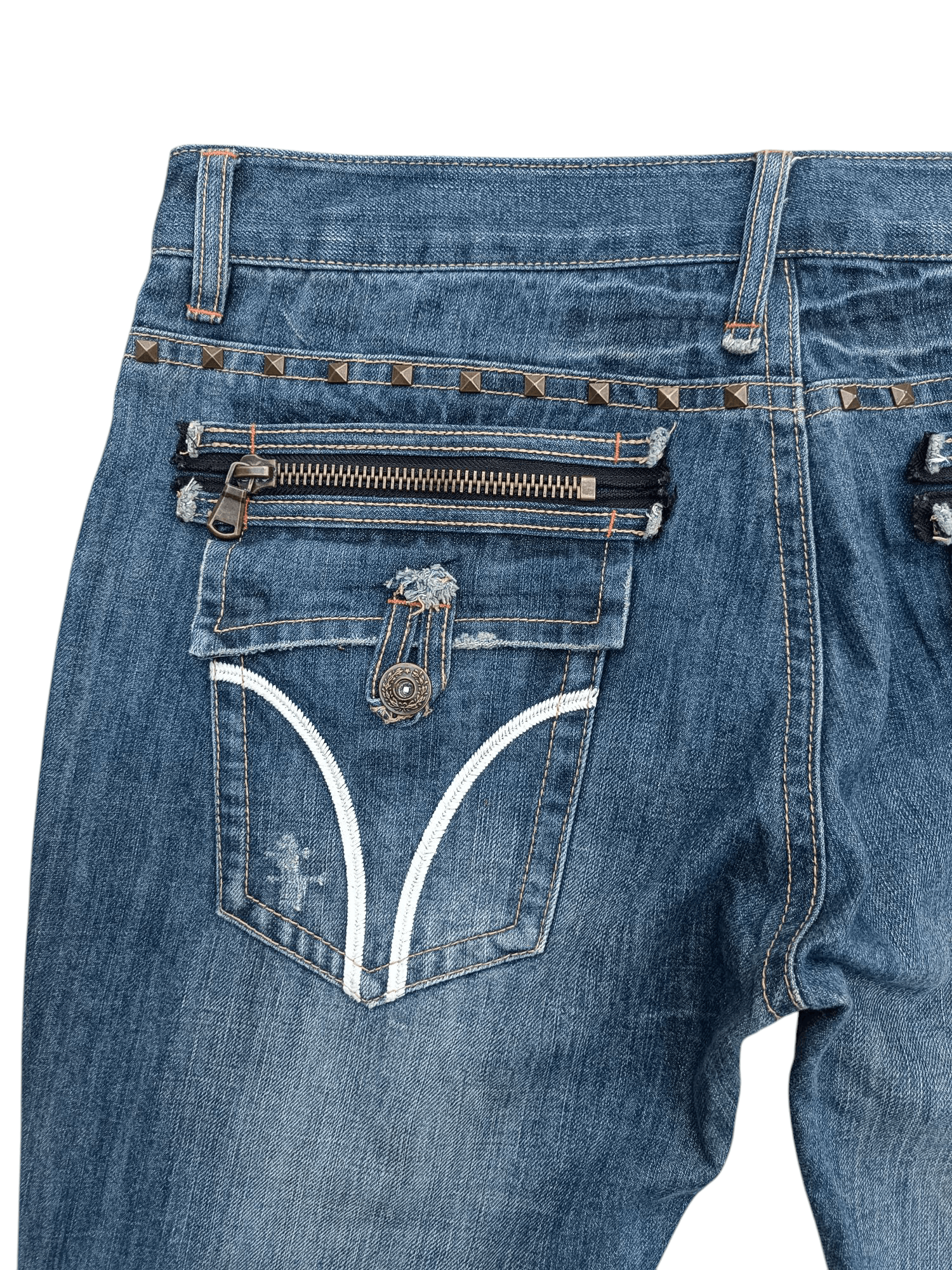 Japanese Brand RARE JAPANESE BRAND FADED CLAWMARK STUD DENIM E261 Size US 36 / EU 52 - 13 Thumbnail