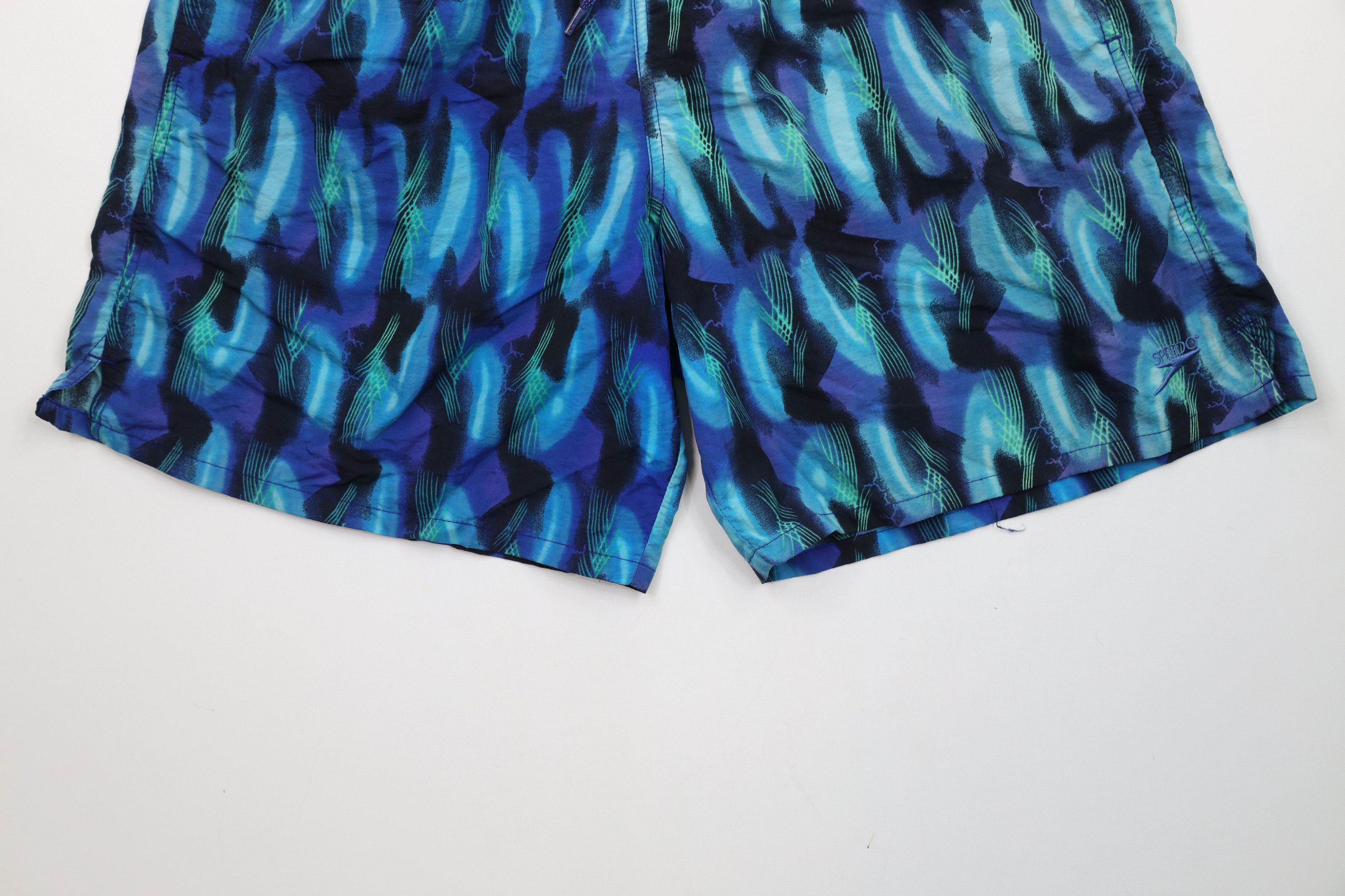 Speedo × Vintage Vintage 90s Speedo Spell Abstract Lined Shorts Swim Trunks Size US 32 / EU 48 - 4 Thumbnail