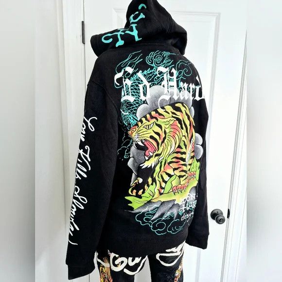 Ed Hardy Crawling Tigers Sweatsuit Coord Set Lounge Retro Tattoo Y2K Size ONE SIZE - 10 Thumbnail