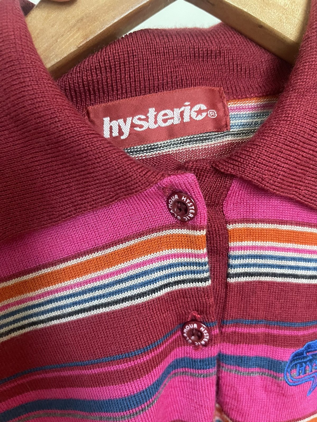Hysteric Glamour × Japanese Brand Hysteric Glamour Logo Polo Stripes Size XS / US 0-2 / IT 36-38 - 4 Thumbnail