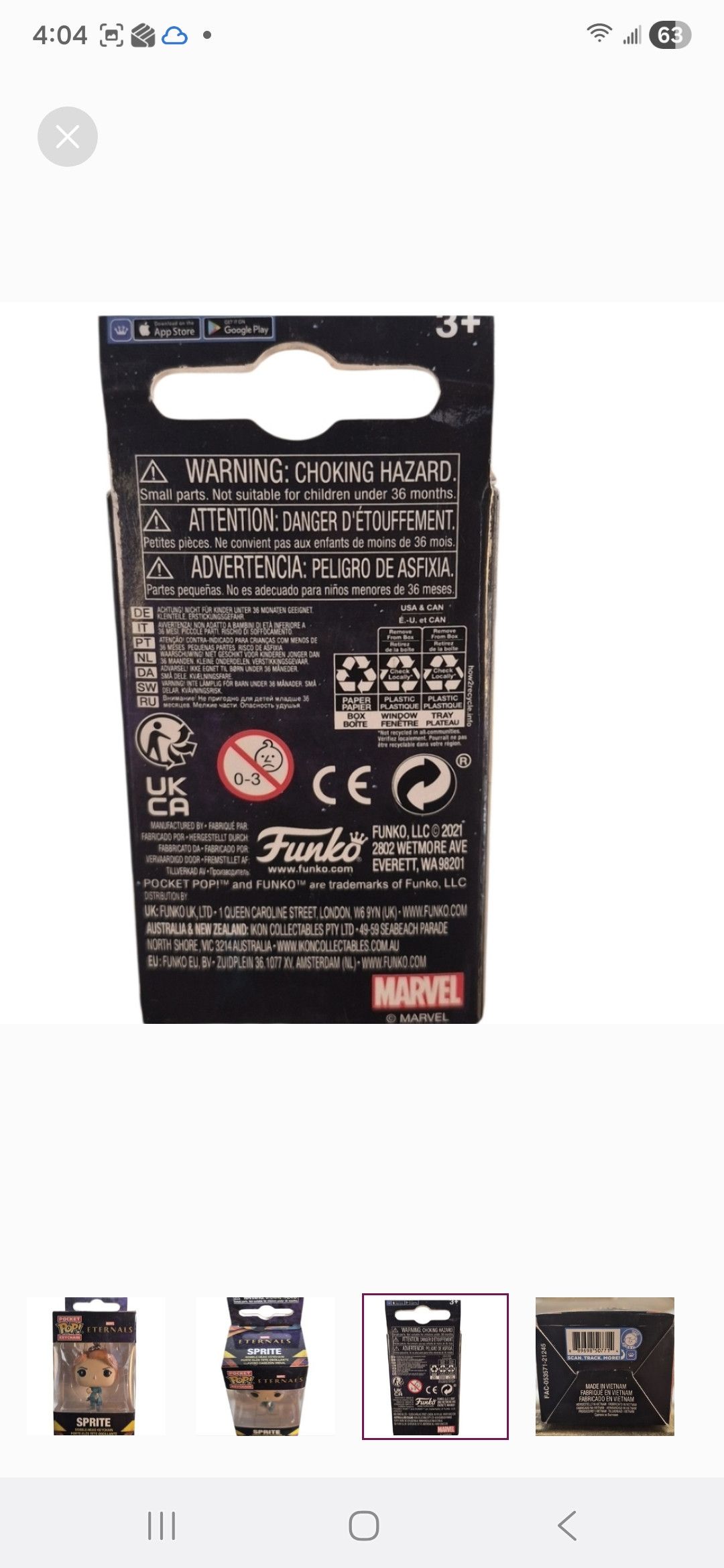 Other Funko × Marvel Eternals SPRITE Pocket POP Keychain Size ONE SIZE - 3 Thumbnail