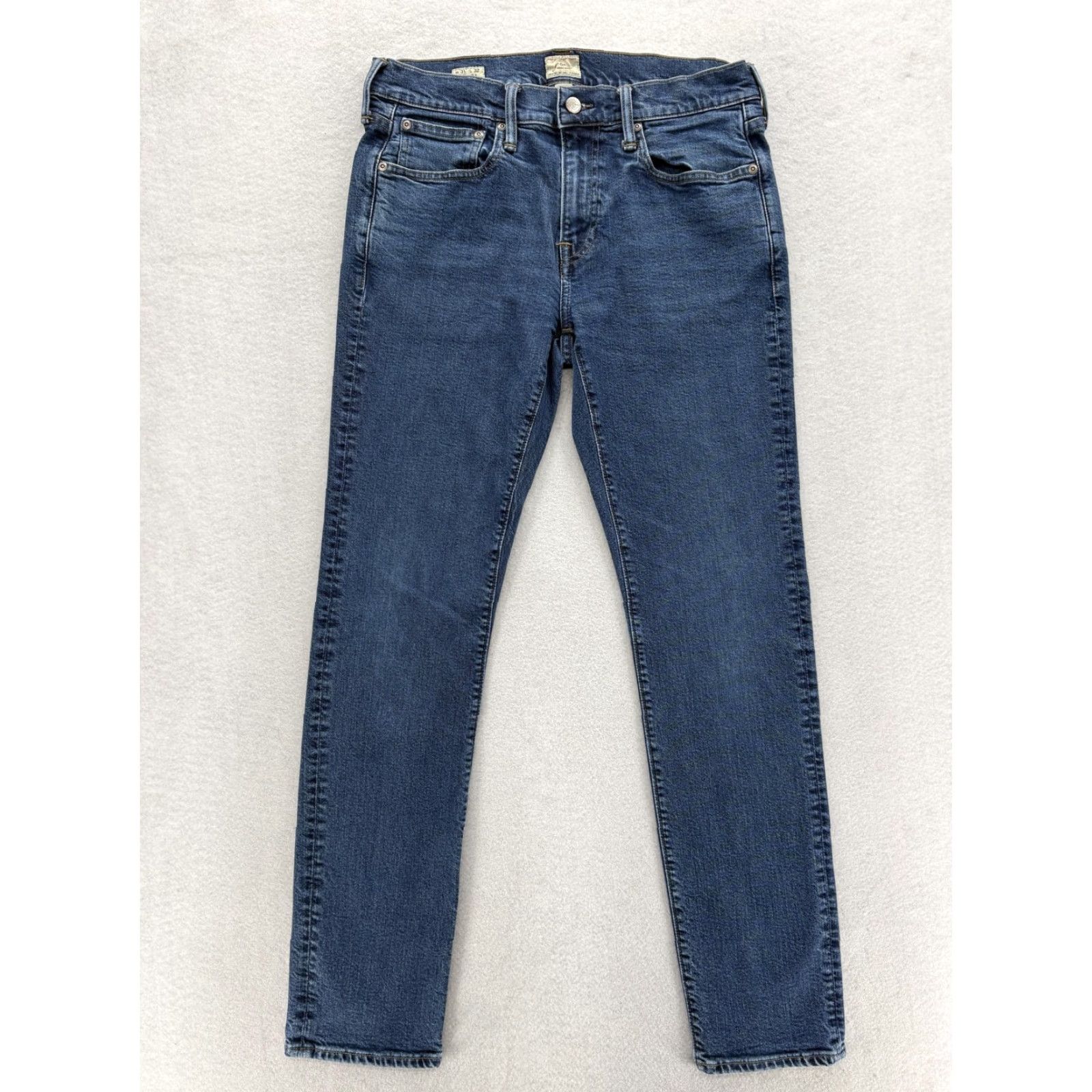 J.Crew J.CREW 484 Stretch Jeans Mens 31x32 Slim Tapered Denim Five Pocket Blue Med Wash Casual Pants Size US 31 - 2 Thumbnail