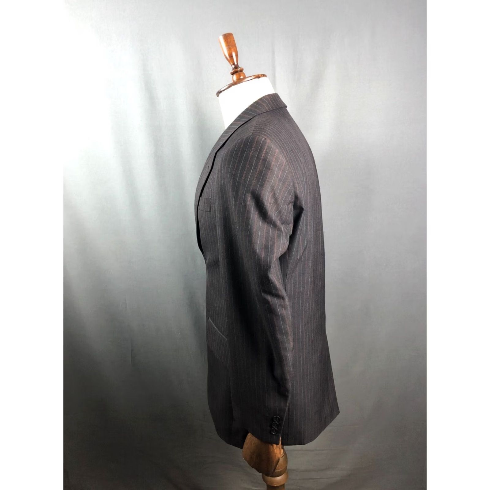 Suitsupply Suitsupply Blazer Wool Men Black Striped Size 44L - 2 Thumbnail