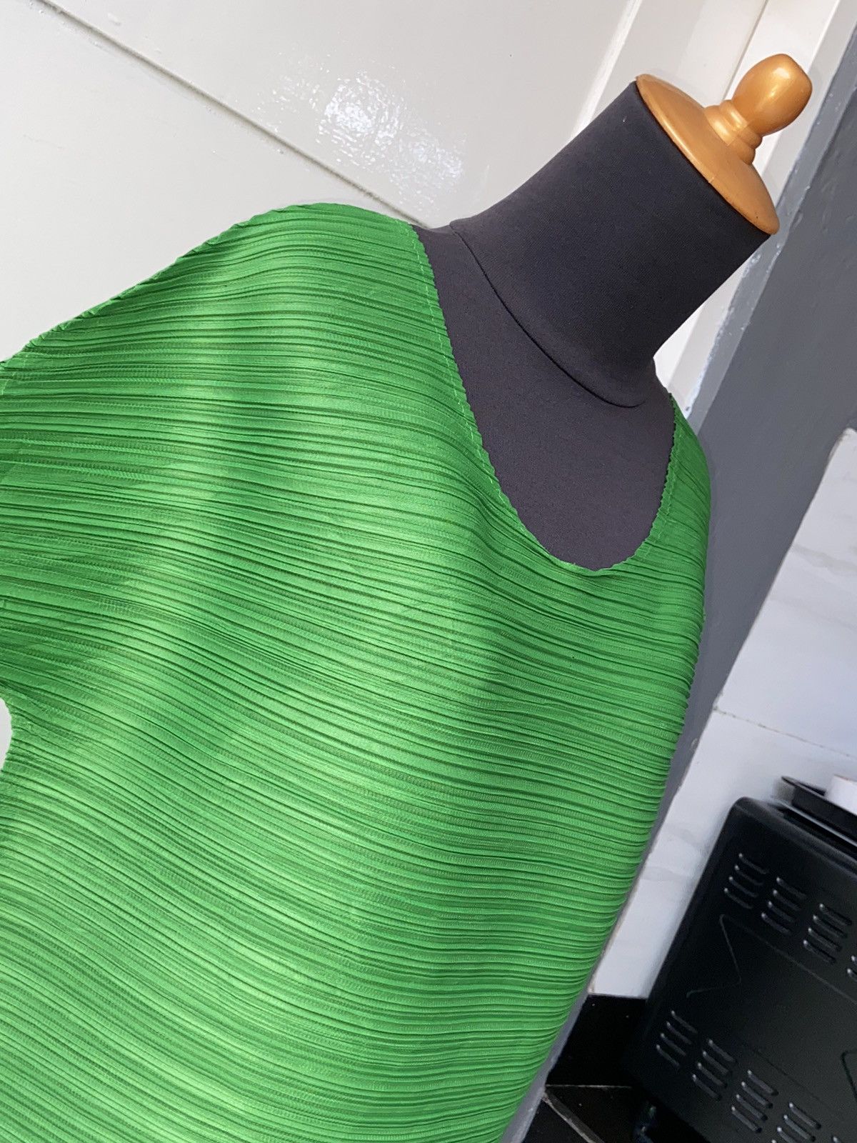 Designer × Japanese Brand PLEATSME Green Pleats Dress Size S / US 4 / IT 40 - 12 Thumbnail