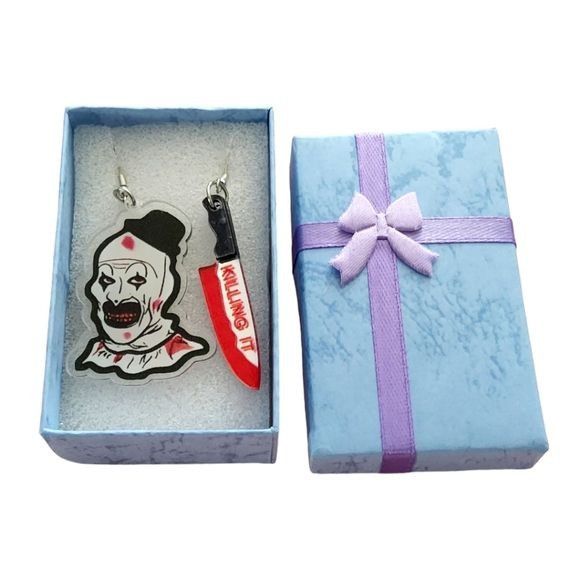 Other Halloween Art The Clown Terrifier Hypoallergenic Dangling Ea Size ONE SIZE - 3 Thumbnail