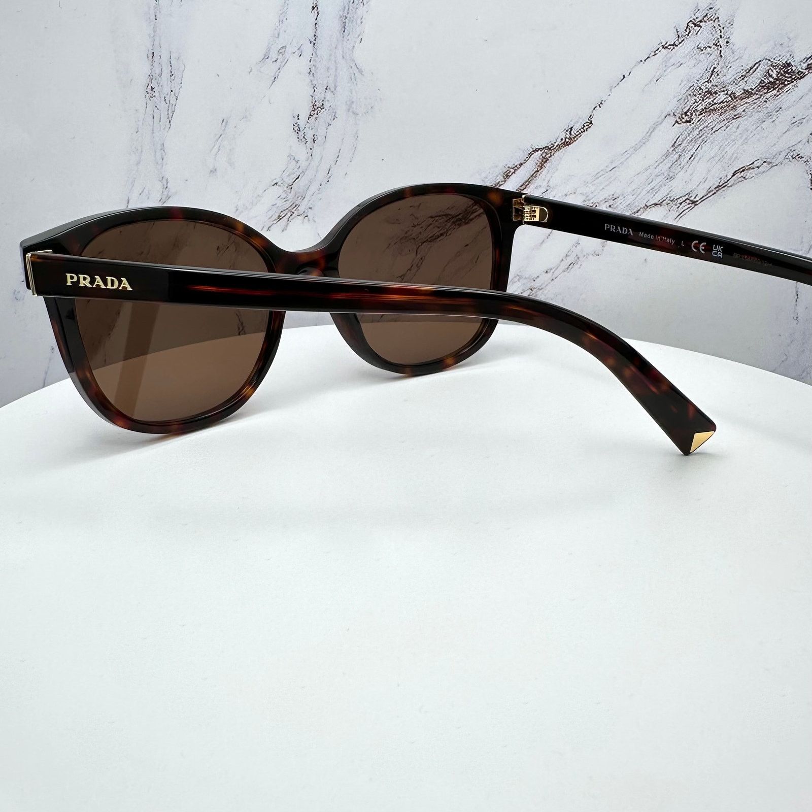 Prada New PRADA Sunglasses Brown Square Gold Logo Tortoise Size ONE SIZE - 15 Thumbnail