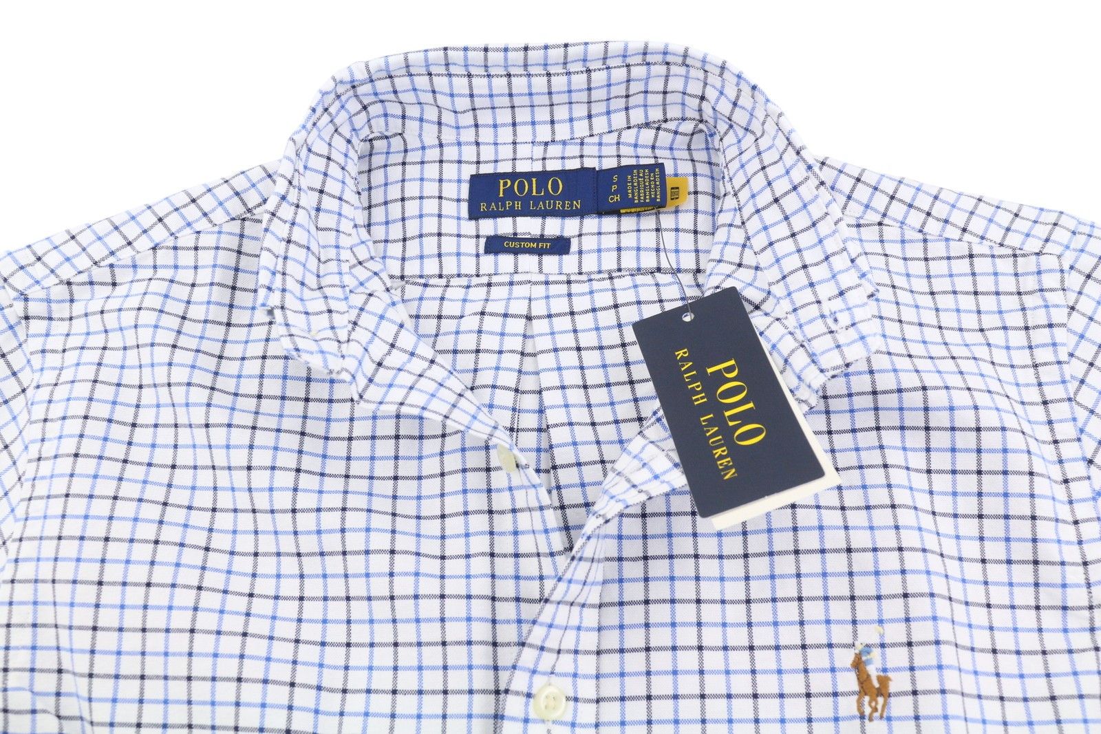Ralph Lauren S White Check Custom Fit Button-Down Neck Logo 87003 Size US S / EU 44-46 / 1 - 4 Thumbnail