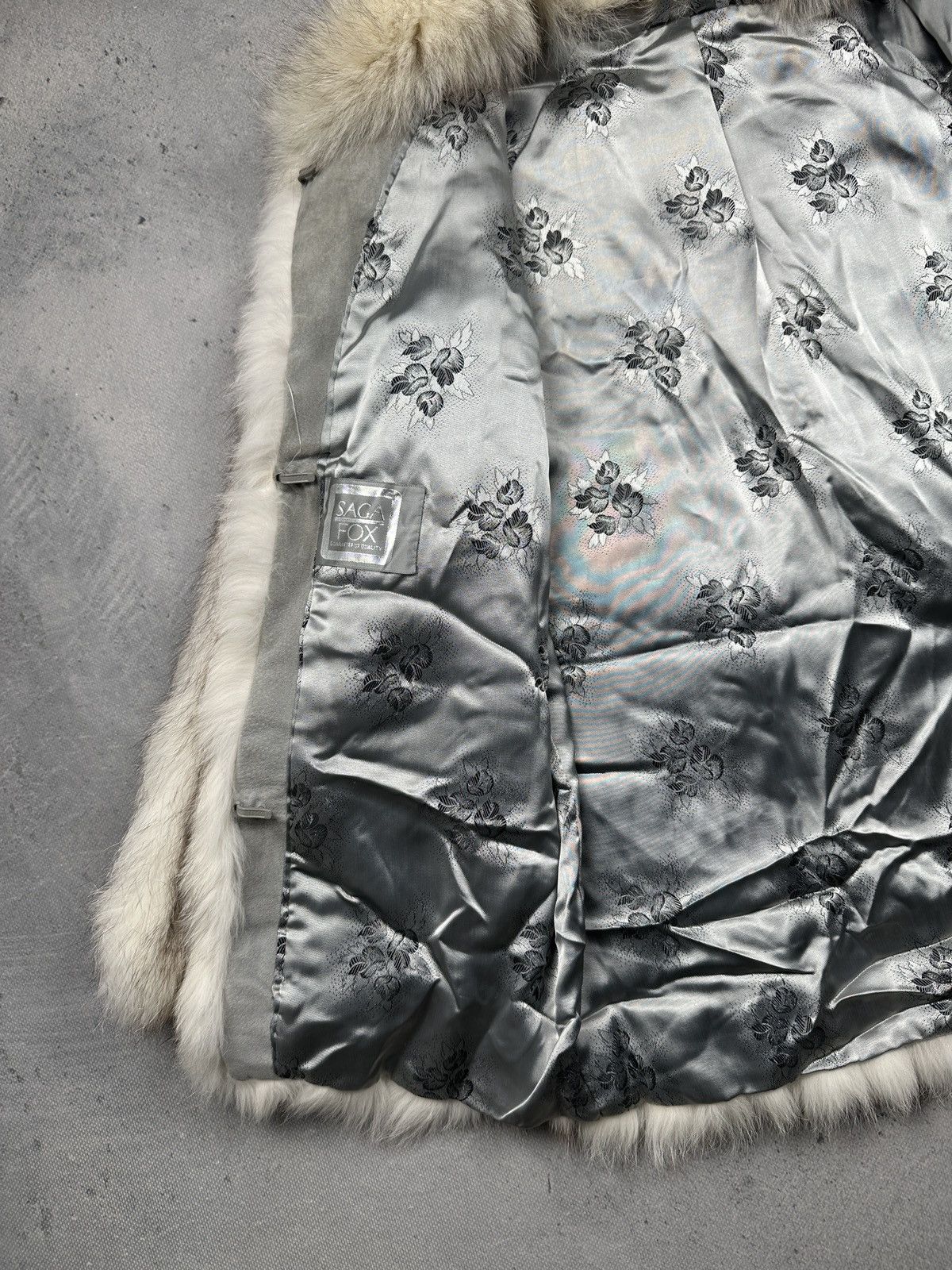 Sagafurs Vintage Saga Fox Real Fur Coat Ivory Grey Luxury Jacket 80s Size S / US 4 / IT 40 - 22 Thumbnail