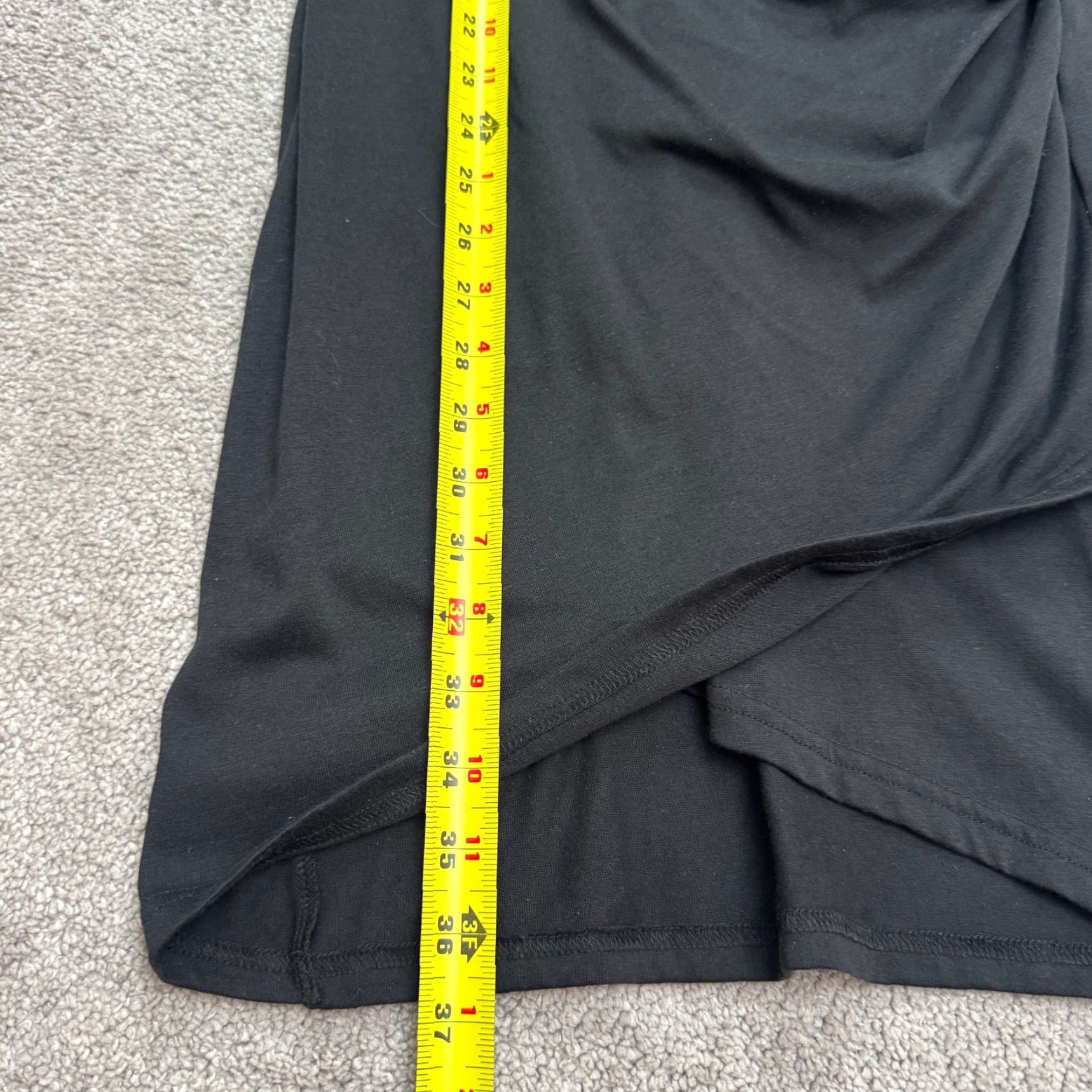 Vintage Leith Dress Womens Medium Black Long Sleeve Bodycon Ruched Asymmetrical Midi Classic Shirt? Size M / US 6-8 / IT 42-44 - 7 Thumbnail