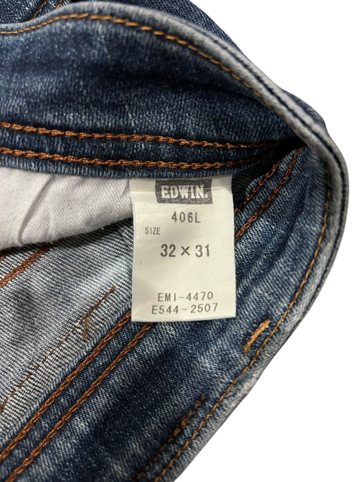 Edwin × Japanese Brand Vintage Y2k Edwin 406 Made In Japan Faded Straight Cut Jeans Size US 31 - 7 Thumbnail