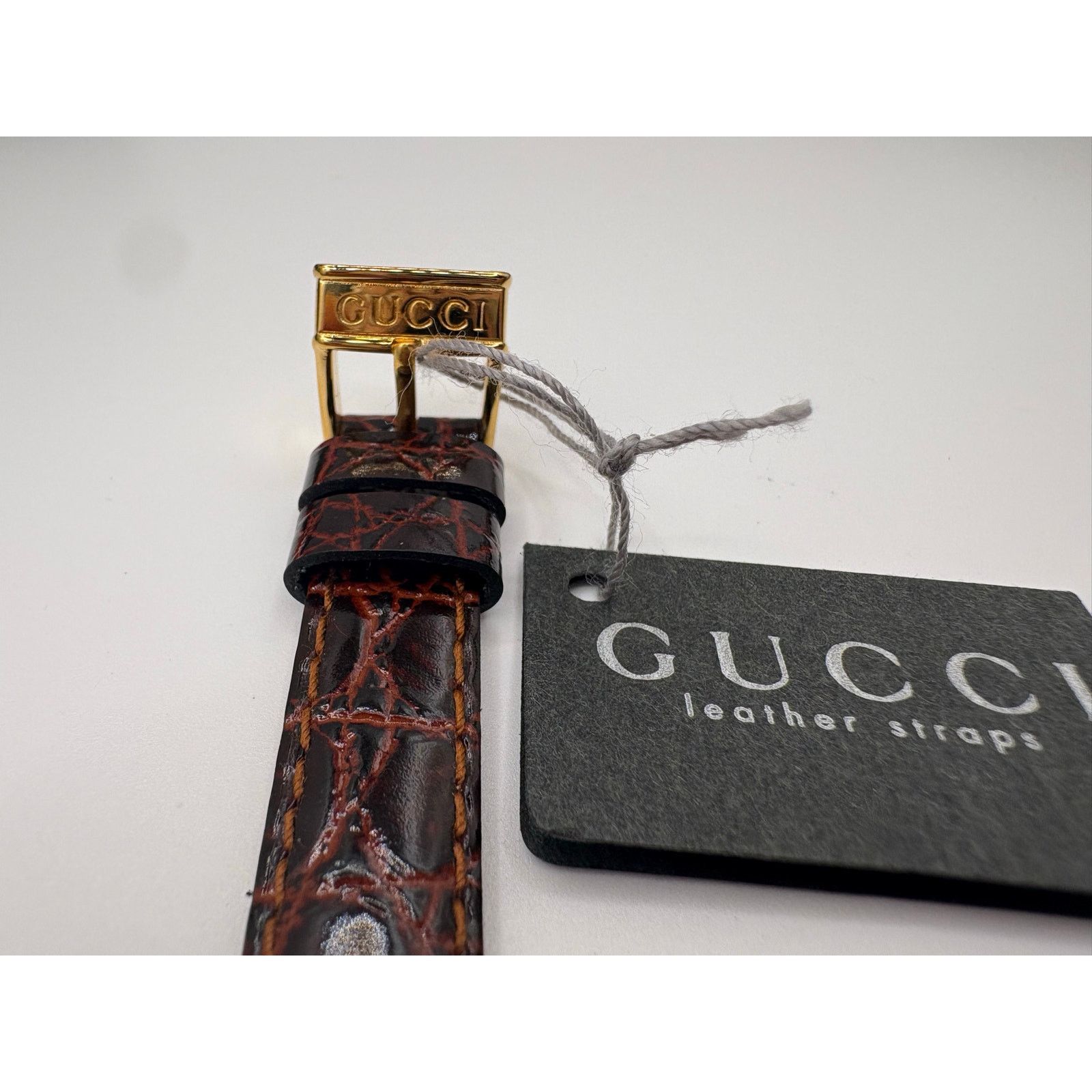 Gucci NOS Vintage Gucci 13mm Brown Croco Leather Watch Strap Size ONE SIZE - 11 Thumbnail