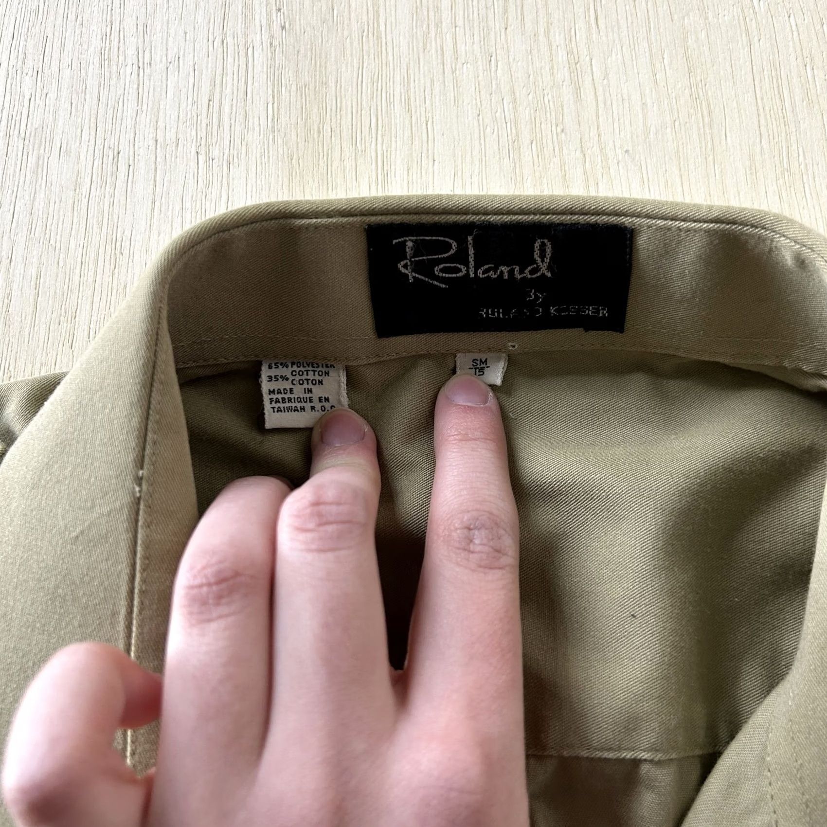 Vintage VINTAGE Roland Shirt Mens Small Beige Short Sleeve Button Up Workwear Casual Size US S / EU 44-46 / 1 - 2 Thumbnail