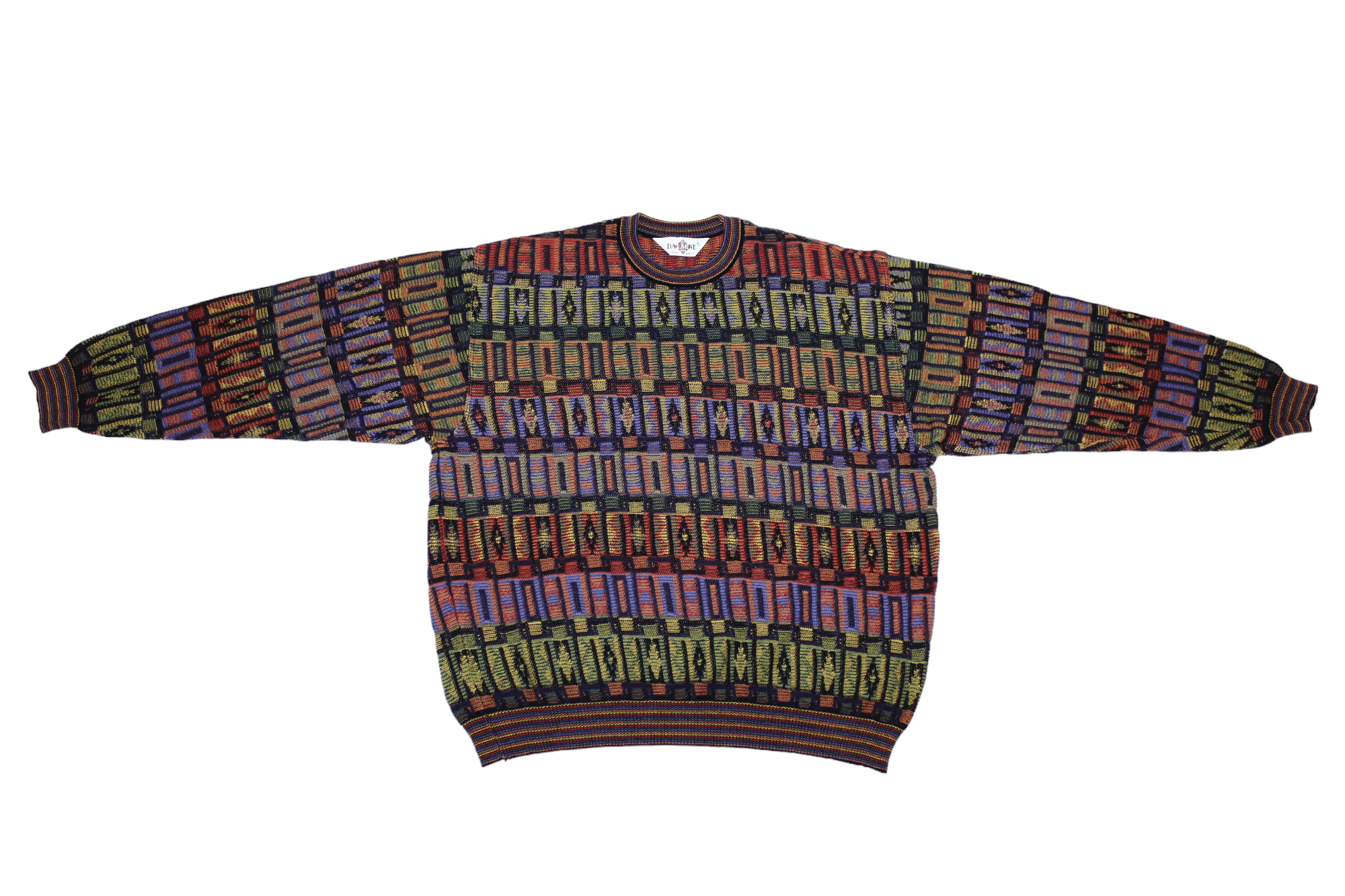 Dalmine VTG Dalmine Uomo Coloured Abstract Pattern Knit Sweater Size US M / EU 48-50 / 2 - 2 Thumbnail