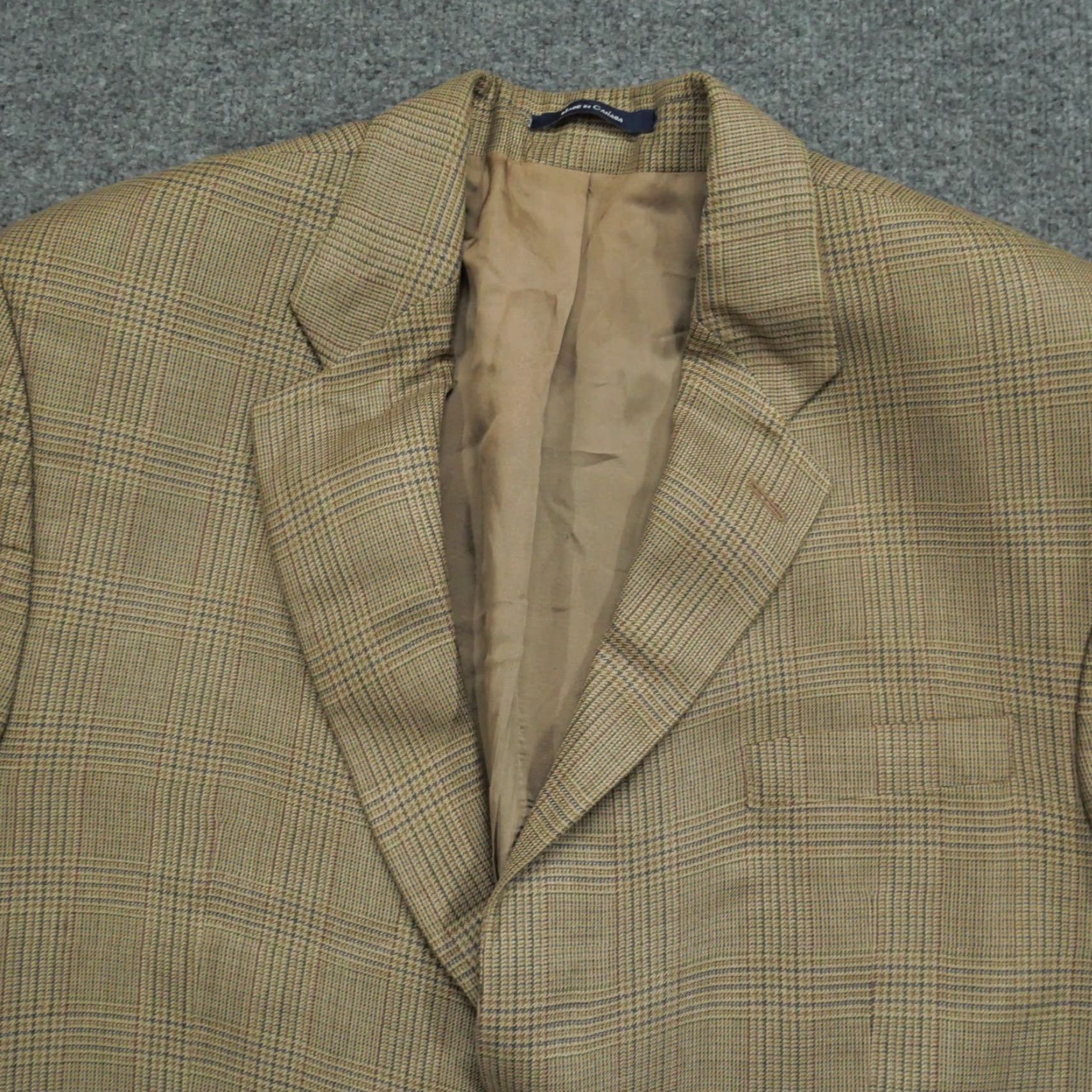 Ralph Lauren VINTAGE Ralph Lauren Jacket Mens 46 Regular Brown Glen Plaid Blazer Size 46R - 5 Thumbnail