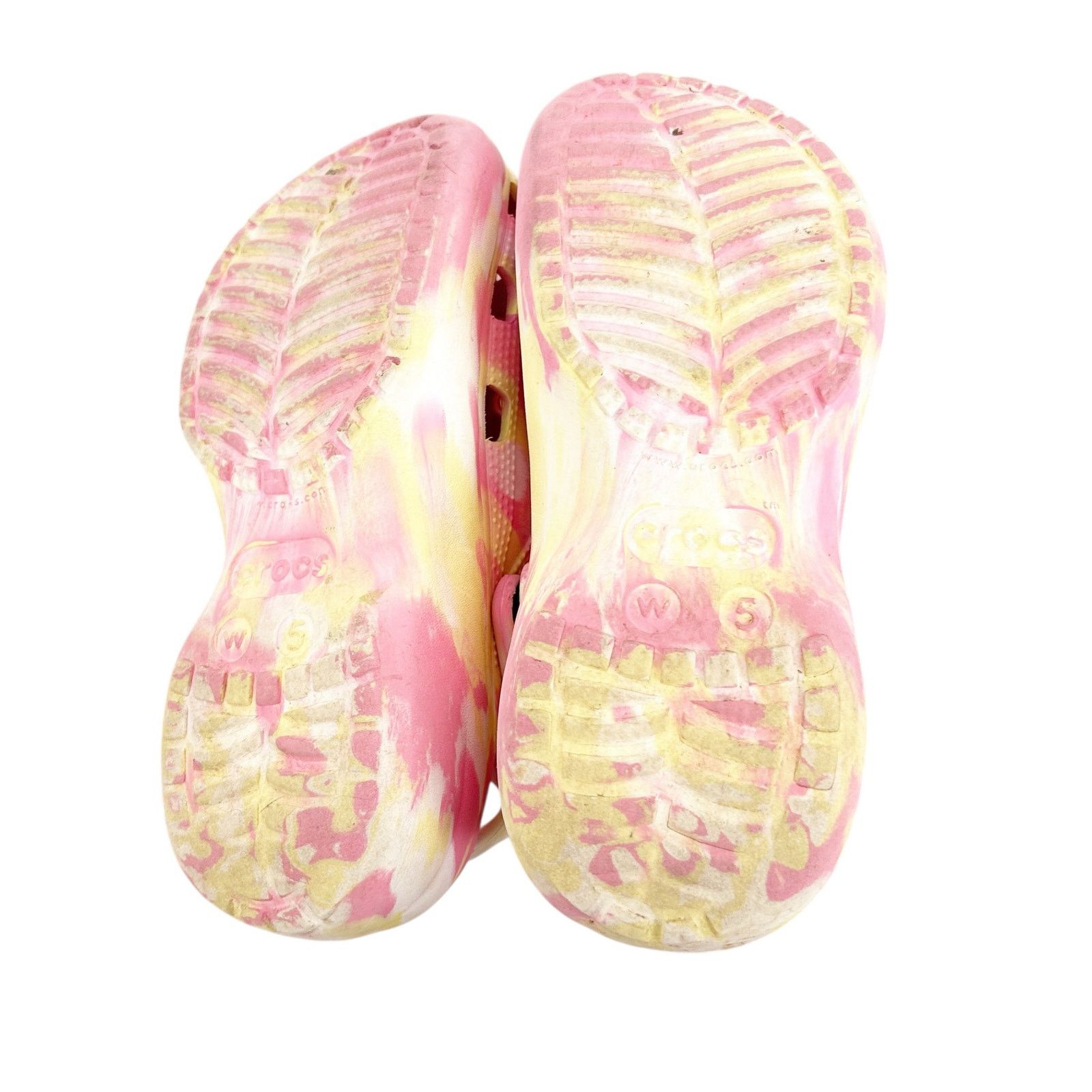 Crocs Crocs Platform Marbled Tie Dye Pink Yellow Clogs Sz 5 Size US 5 / IT 35 - 4 Thumbnail