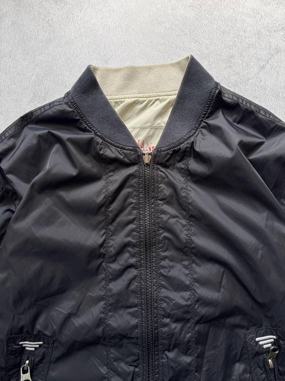 Armani Vintage Armani Jeans Reversible Nylon Bomber Jacket Size US S / EU 44-46 / 1 - 9 Thumbnail