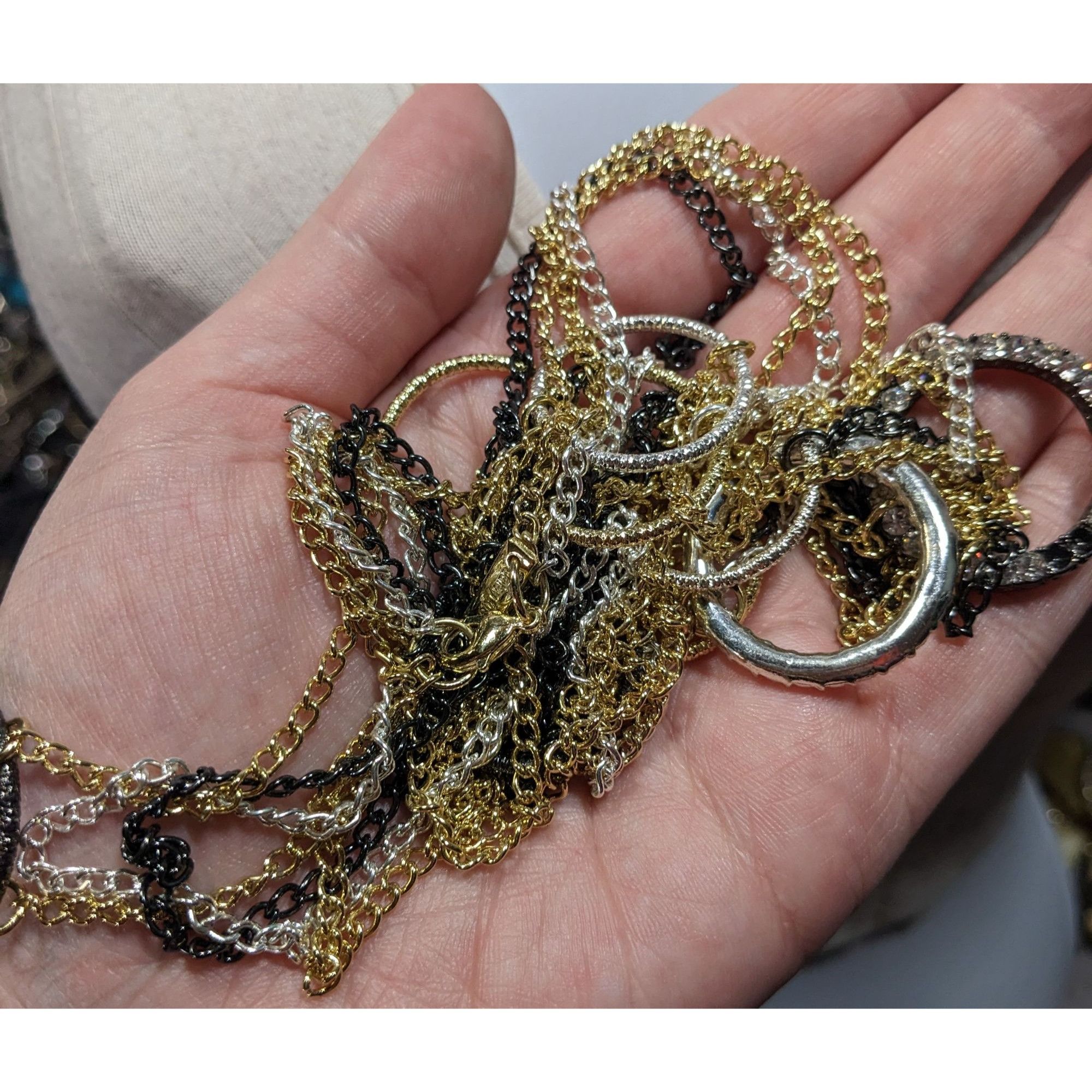 Other Daisy Fuentes Multi Metallic Layered Chain Necklace With Rhi Size ONE SIZE - 5 Thumbnail