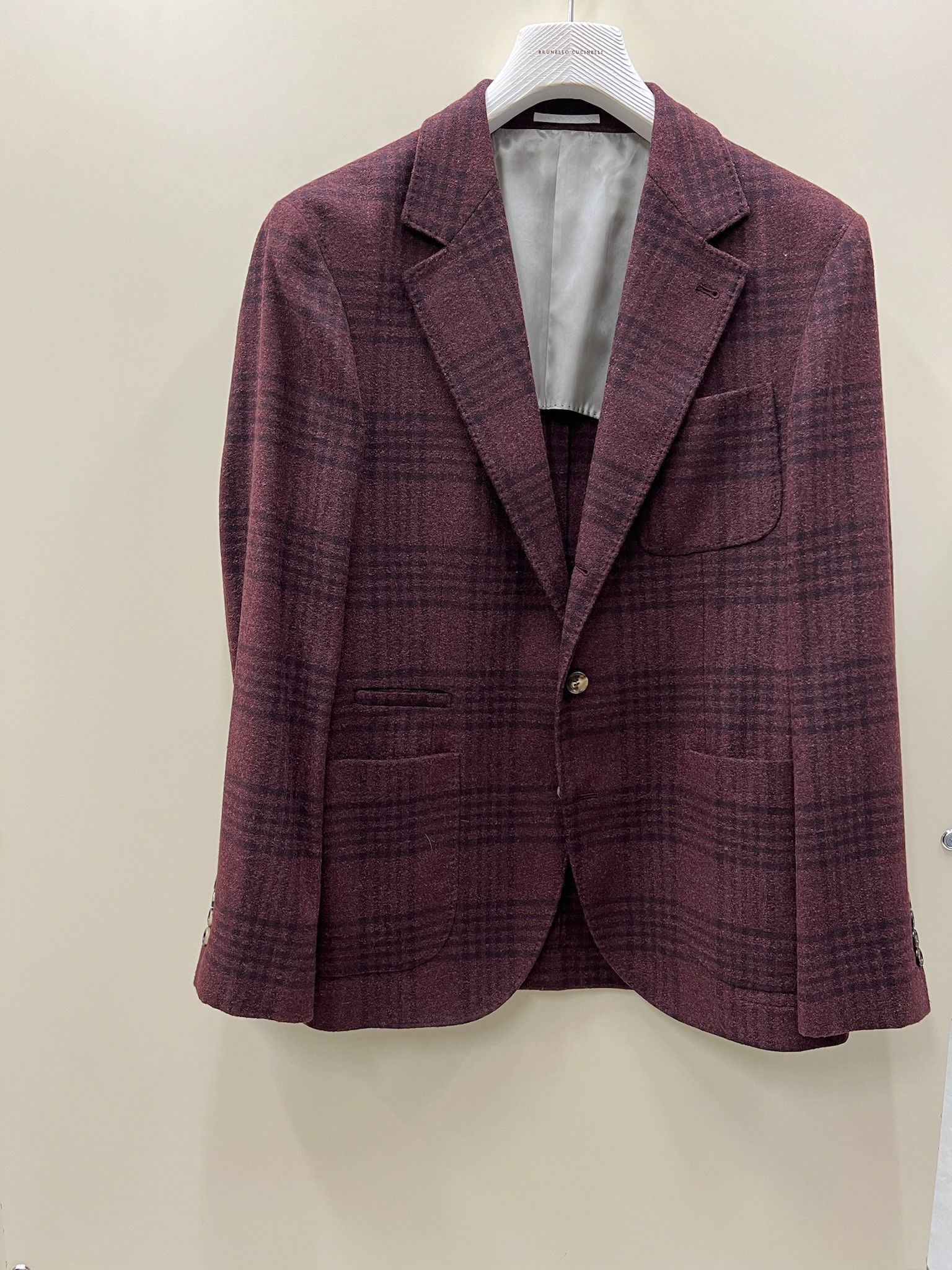 Brunello Cucinelli o1w1db10125 Suit Type Jacket in Burgundy Size US M / EU 48-50 / 2 - 1 Thumbnail