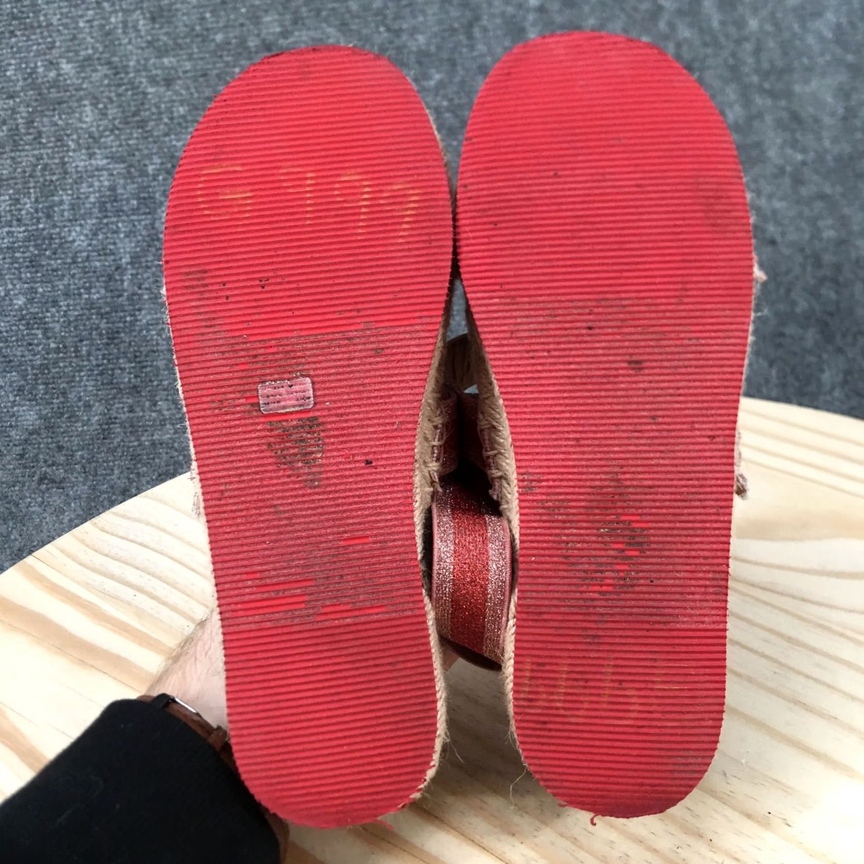 American Eagle Outfitters American Eagle Outfitters Sandals Womens 8 Platform Espadrilles Red Glitter Size US 8 / IT 38 - 7 Thumbnail