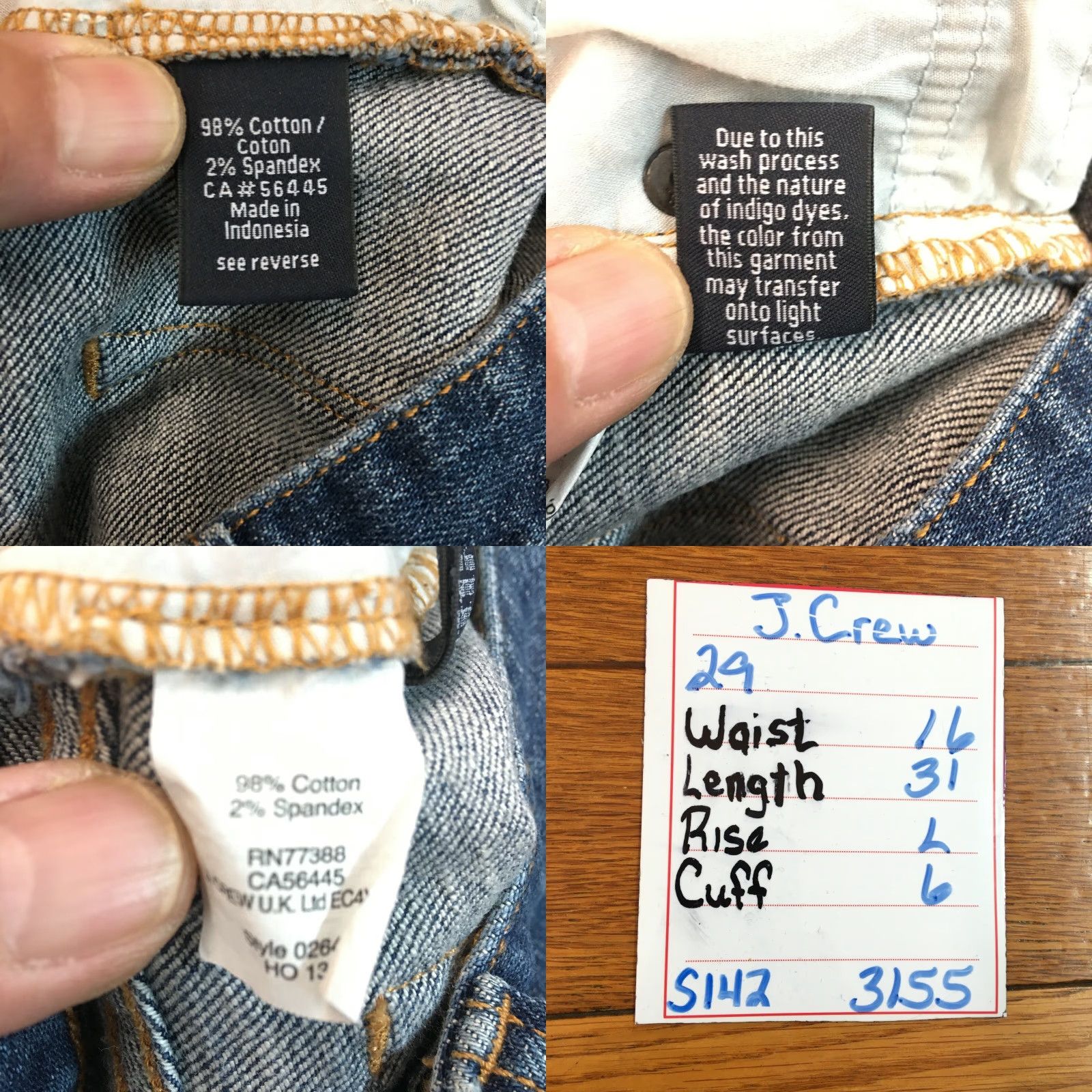 J.Crew J.Crew Toothpick Jeans Womens Straight Jeans 5-Pocket Denim Blue Size 29 31 Inseam 32 Waist 32 Belt Loops Size 29" - 8 Thumbnail