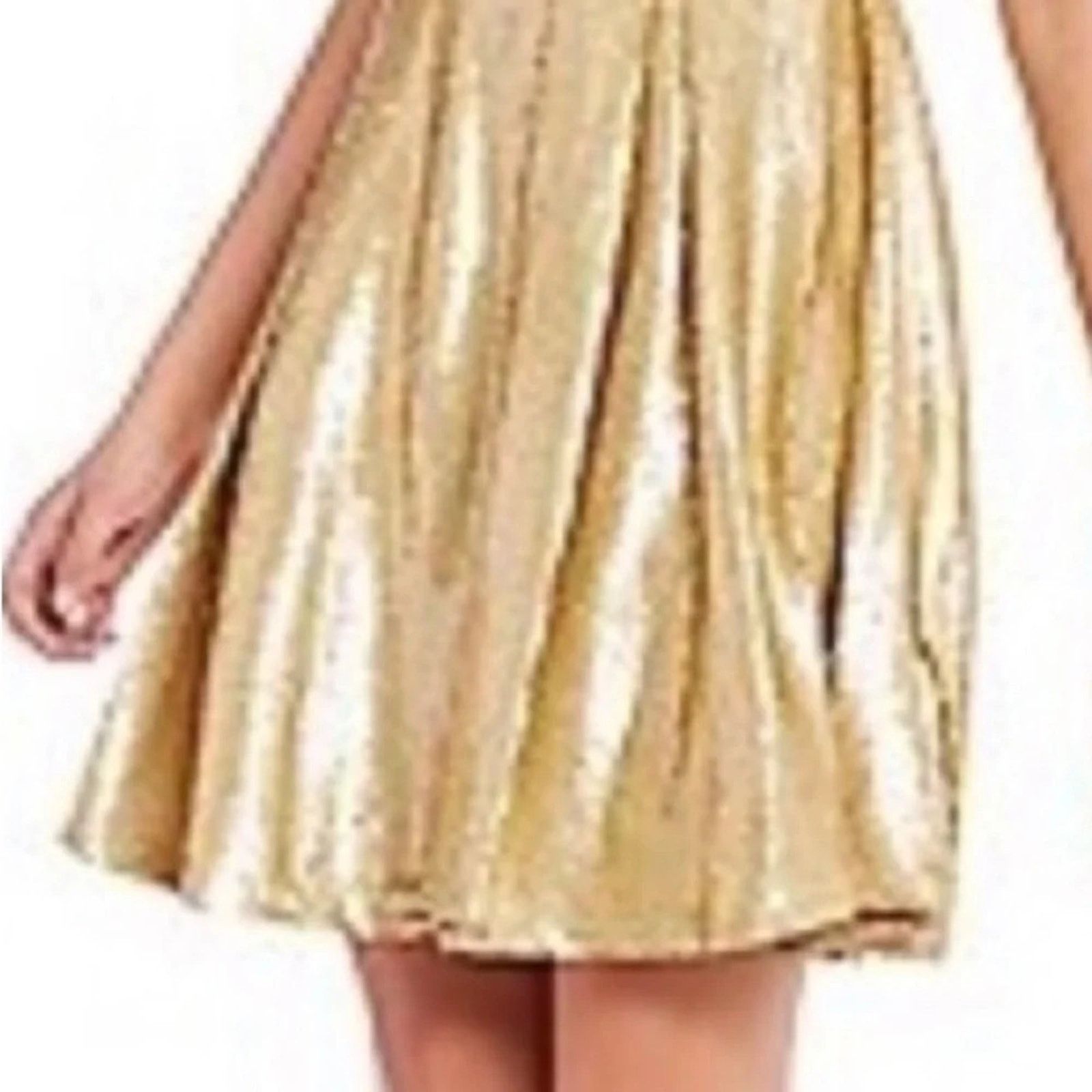 The Unbranded Brand Copper Key gold sequined mini dress, size Large Size L / US 10 / IT 46 - 2 Thumbnail