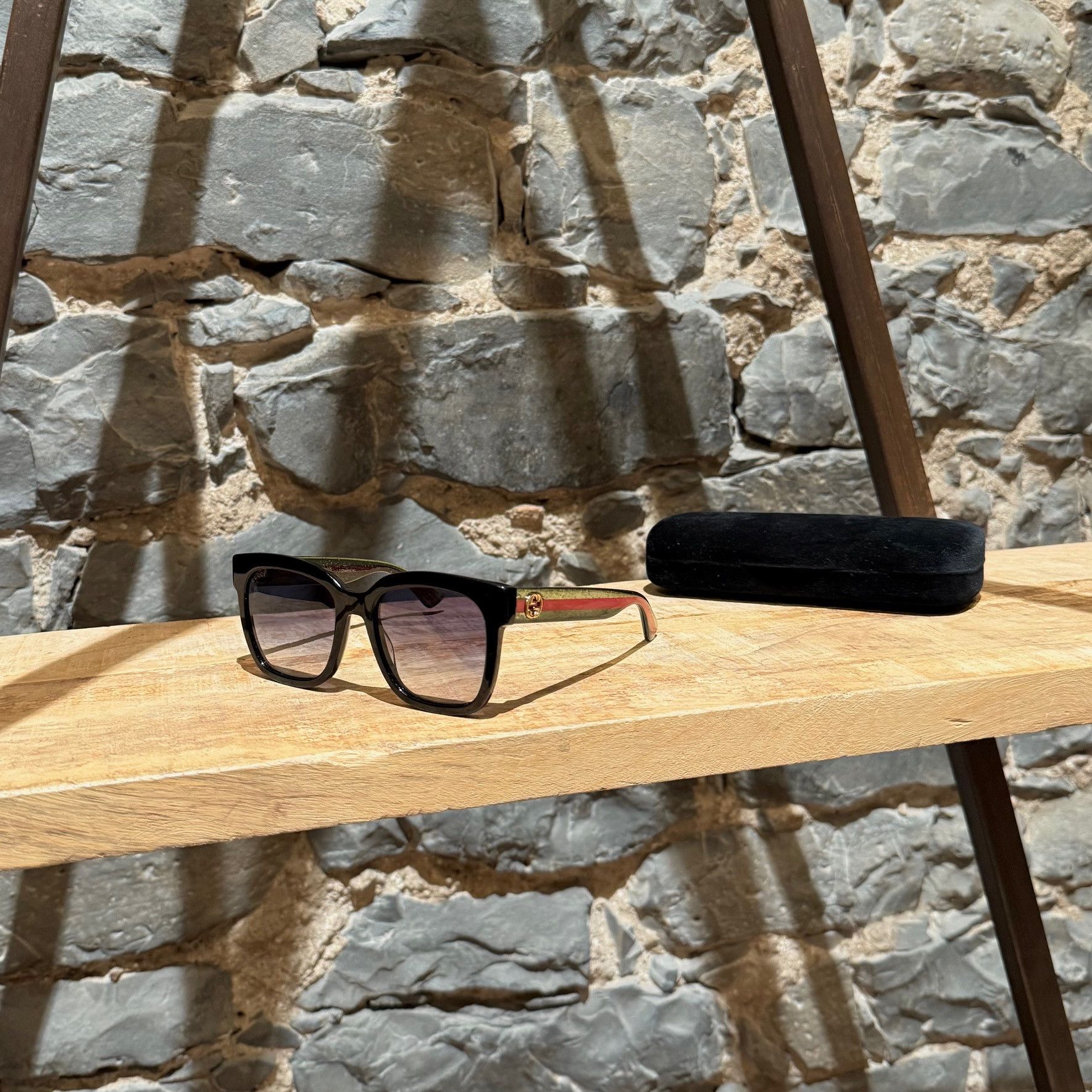Gucci Gucci GG0034 Black Frame Glitter Web Branch Sunglasses Size ONE SIZE - 1 Thumbnail
